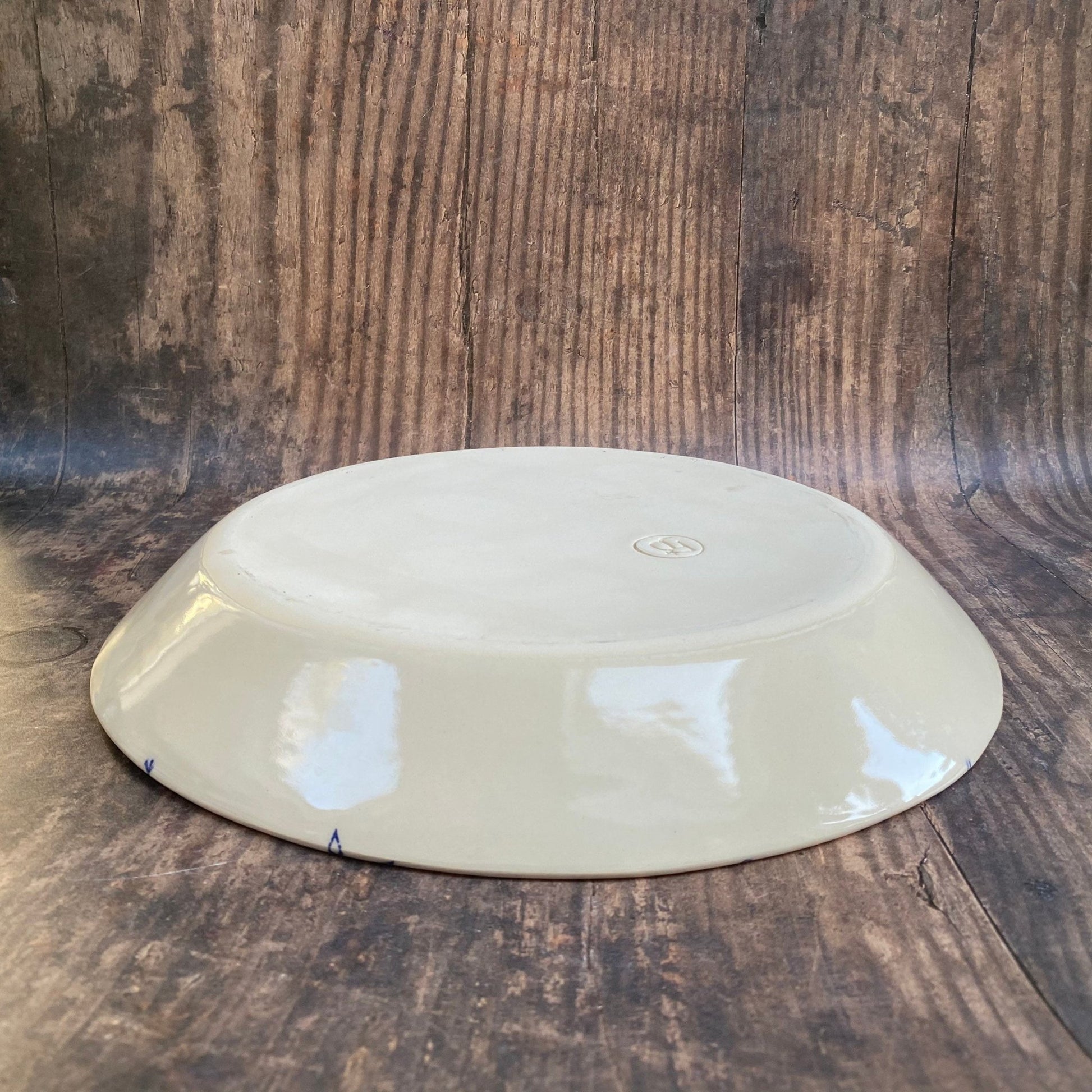 Blue Snowflake Bowl, Large Ceramic Dish - FJD Ceramics