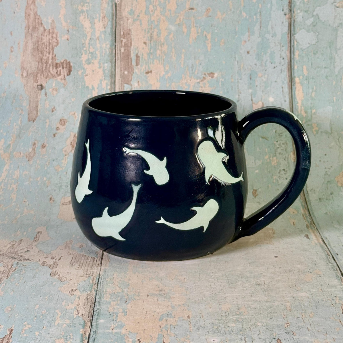 Blue Whale Shark Mug, Large Ceramic Cup - FJD Ceramics