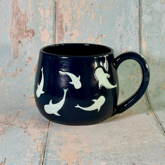 Blue Whale Shark Mug, Large Ceramic Cup - FJD Ceramics