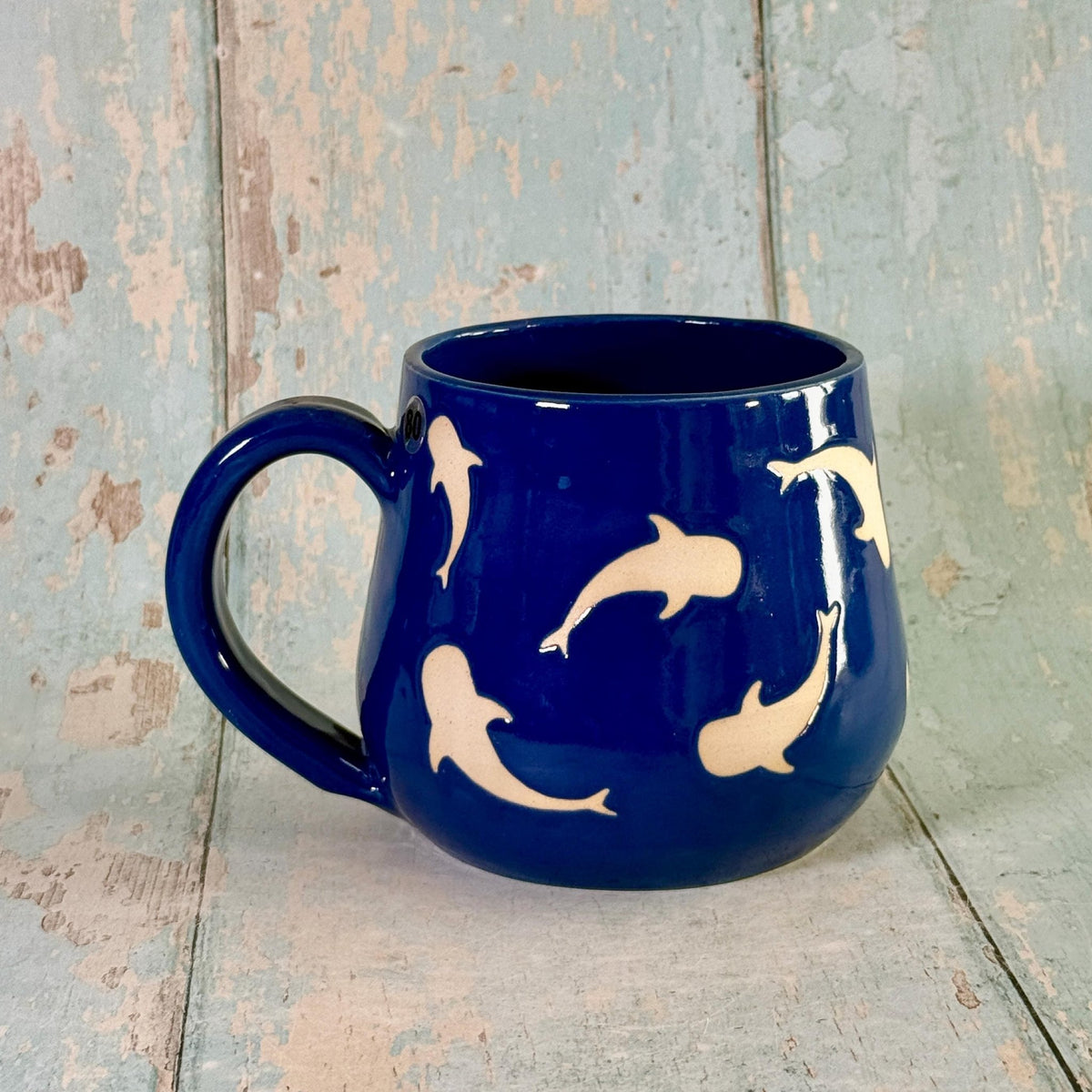 Blue Whale Shark Mug, Large Ceramic Cup - FJD Ceramics