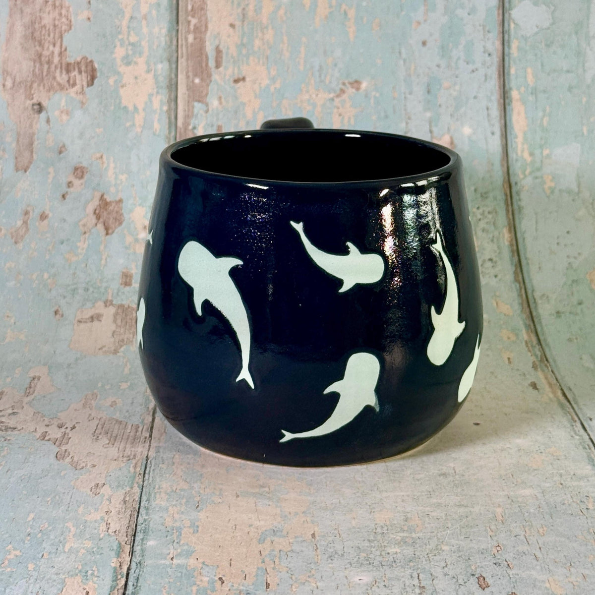 Blue Whale Shark Mug, Large Ceramic Cup - FJD Ceramics