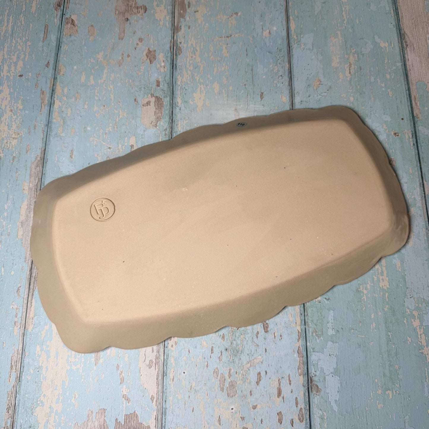 Blueberry Platter, Large Handmade Rectangle Ceramic Plate - FJD Ceramics