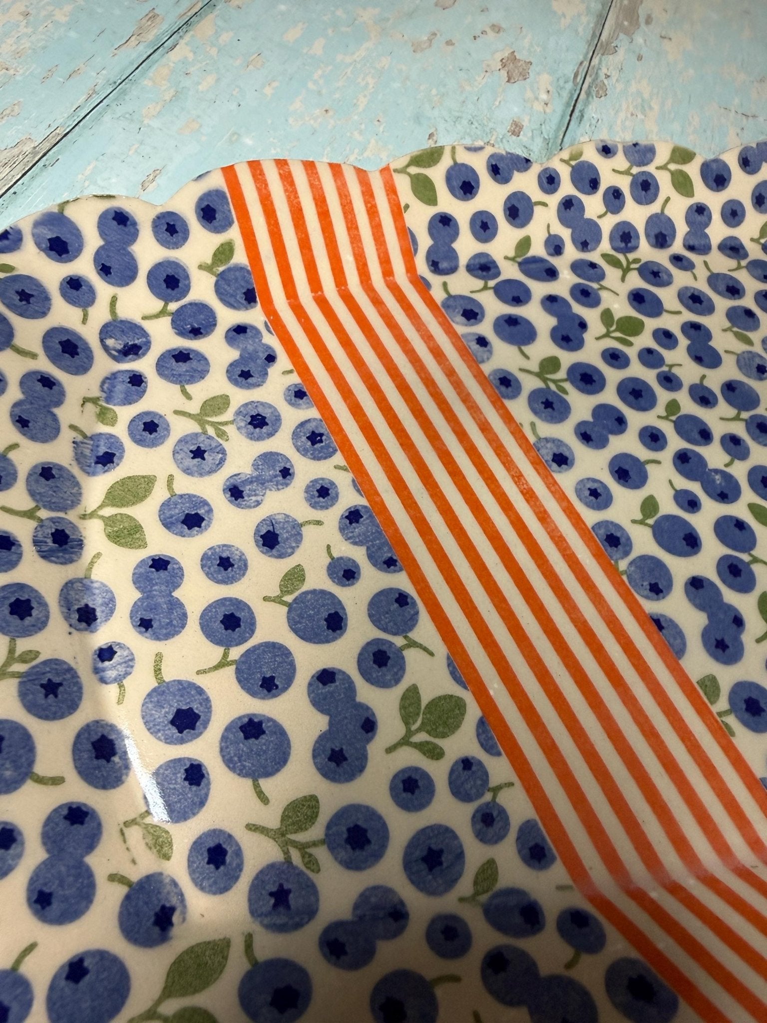 Blueberry Platter, Large Handmade Rectangle Ceramic Plate - FJD Ceramics