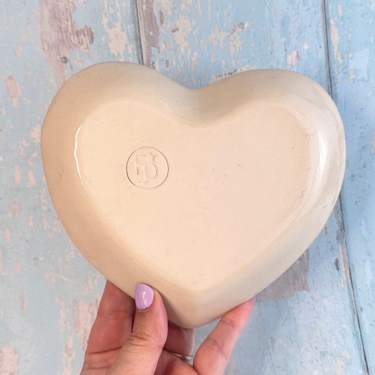 Pink Heart and Mandala Dish, Handmade Ceramic Plate