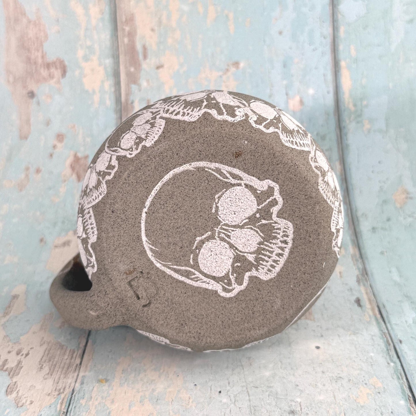 Purple Skull Mug, Handmade Ceramic Cup