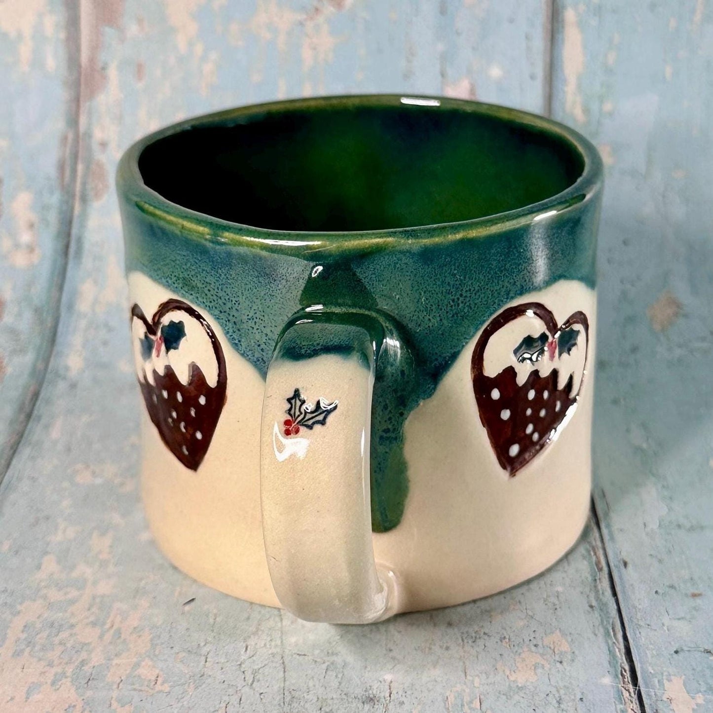 Christmas Pudding Mug, Handmade Ceramic Cup - FJD Ceramics
