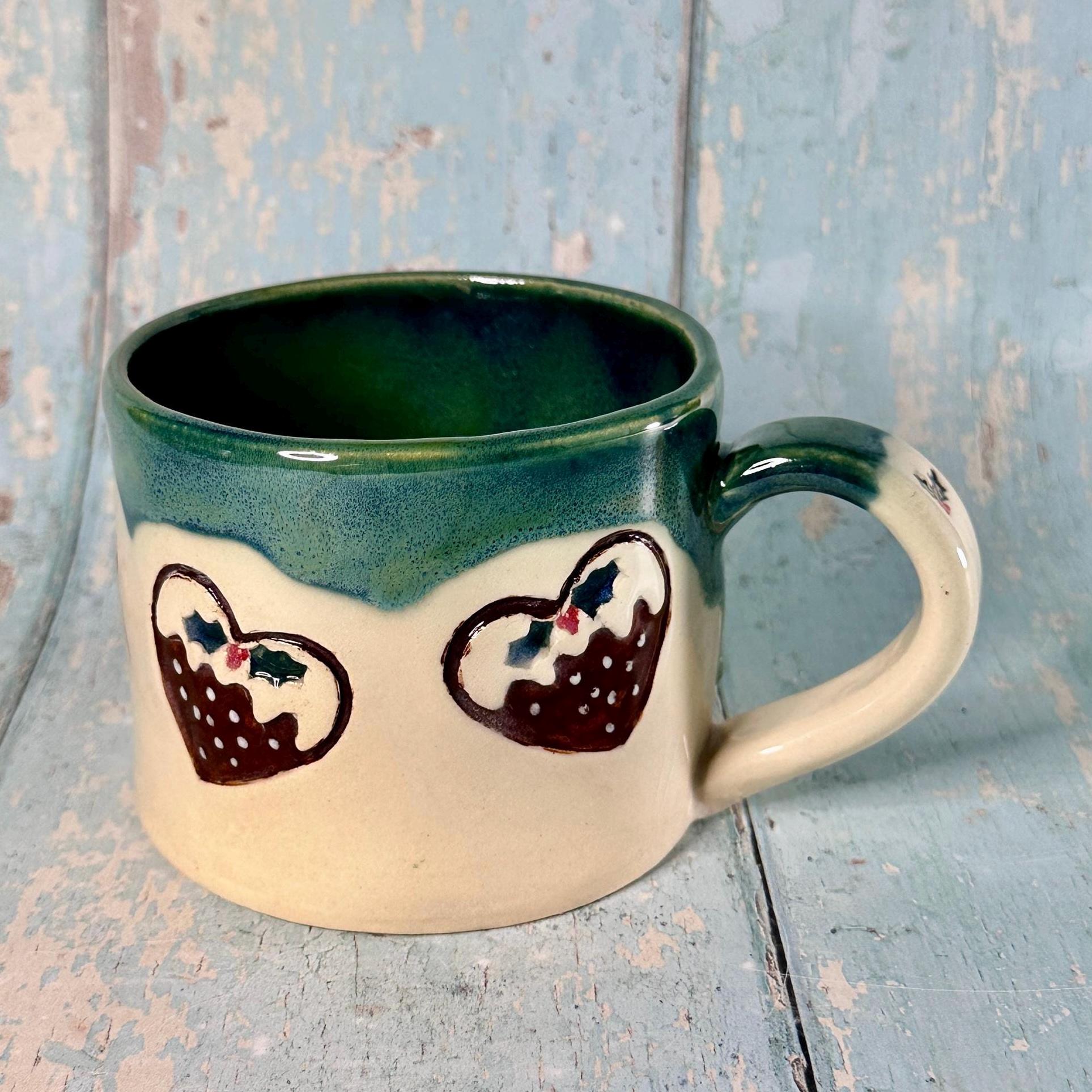 Christmas Pudding Mug, Handmade Ceramic Cup - FJD Ceramics