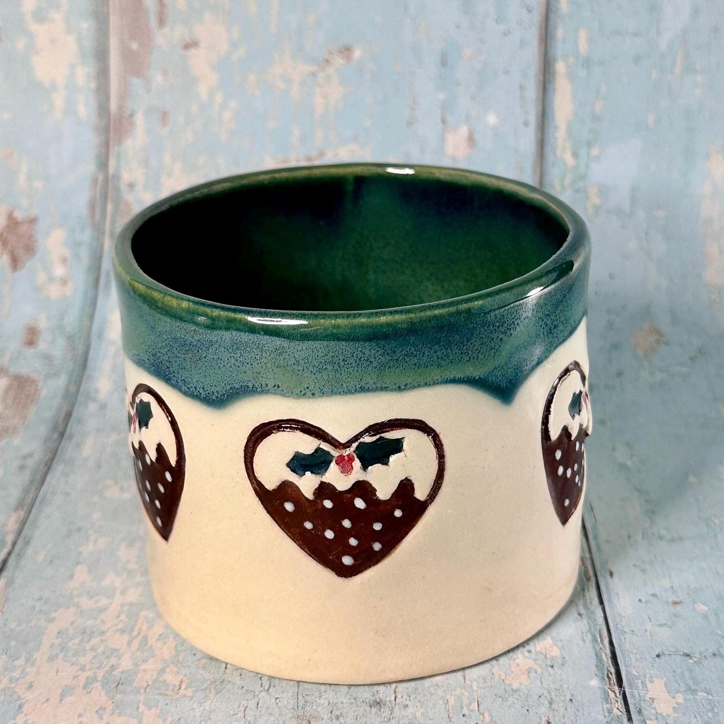 Christmas Pudding Mug, Handmade Ceramic Cup - FJD Ceramics