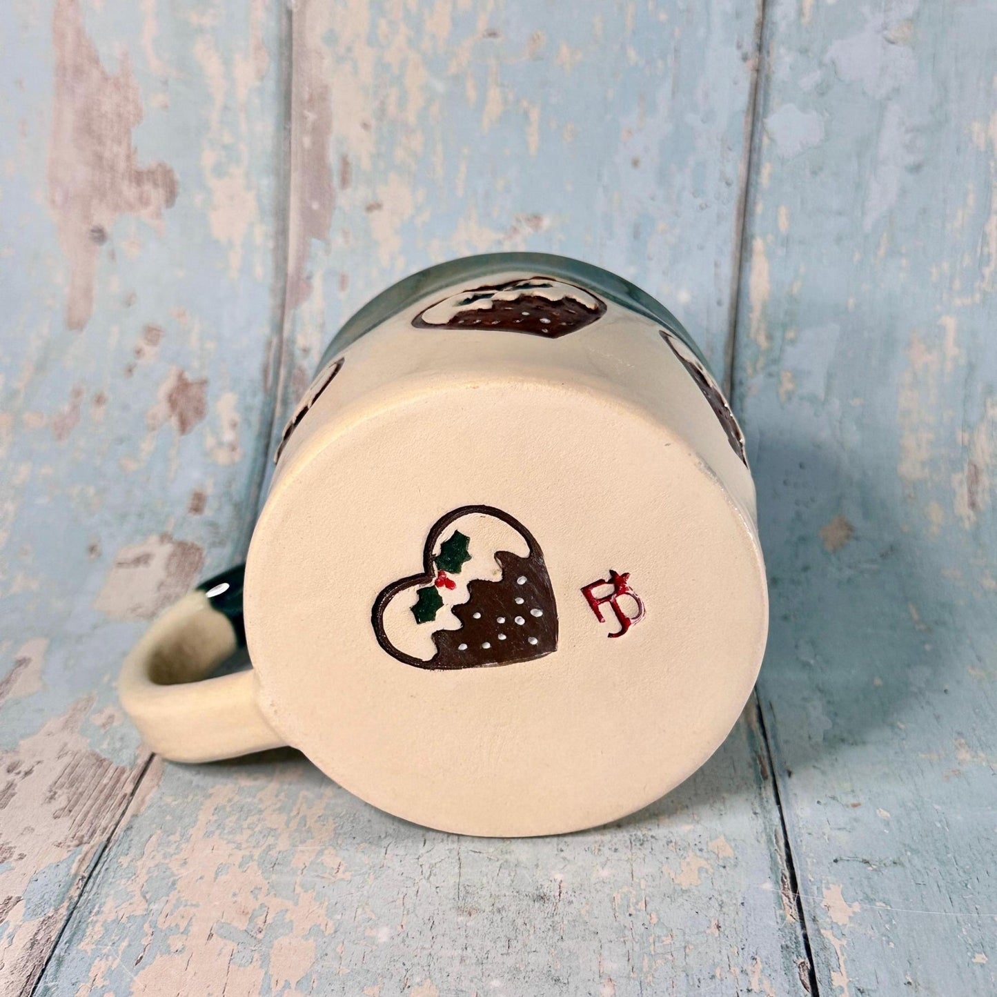 Christmas Pudding Mug, Handmade Ceramic Cup - Second - FJD Ceramics