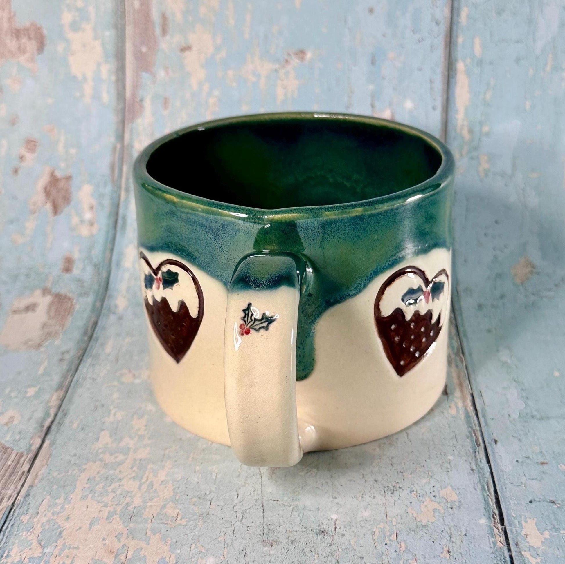 Christmas Pudding Mug, Handmade Ceramic Cup - Second - FJD Ceramics