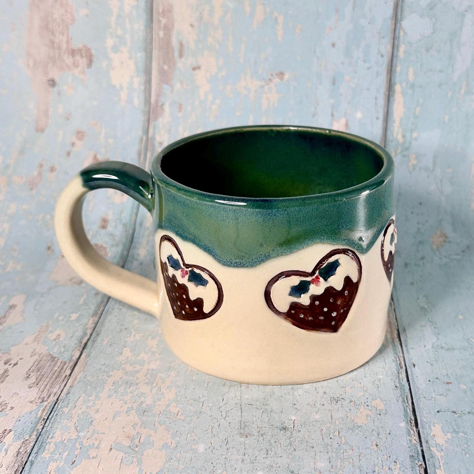 Christmas Pudding Mug, Handmade Ceramic Cup - Second - FJD Ceramics