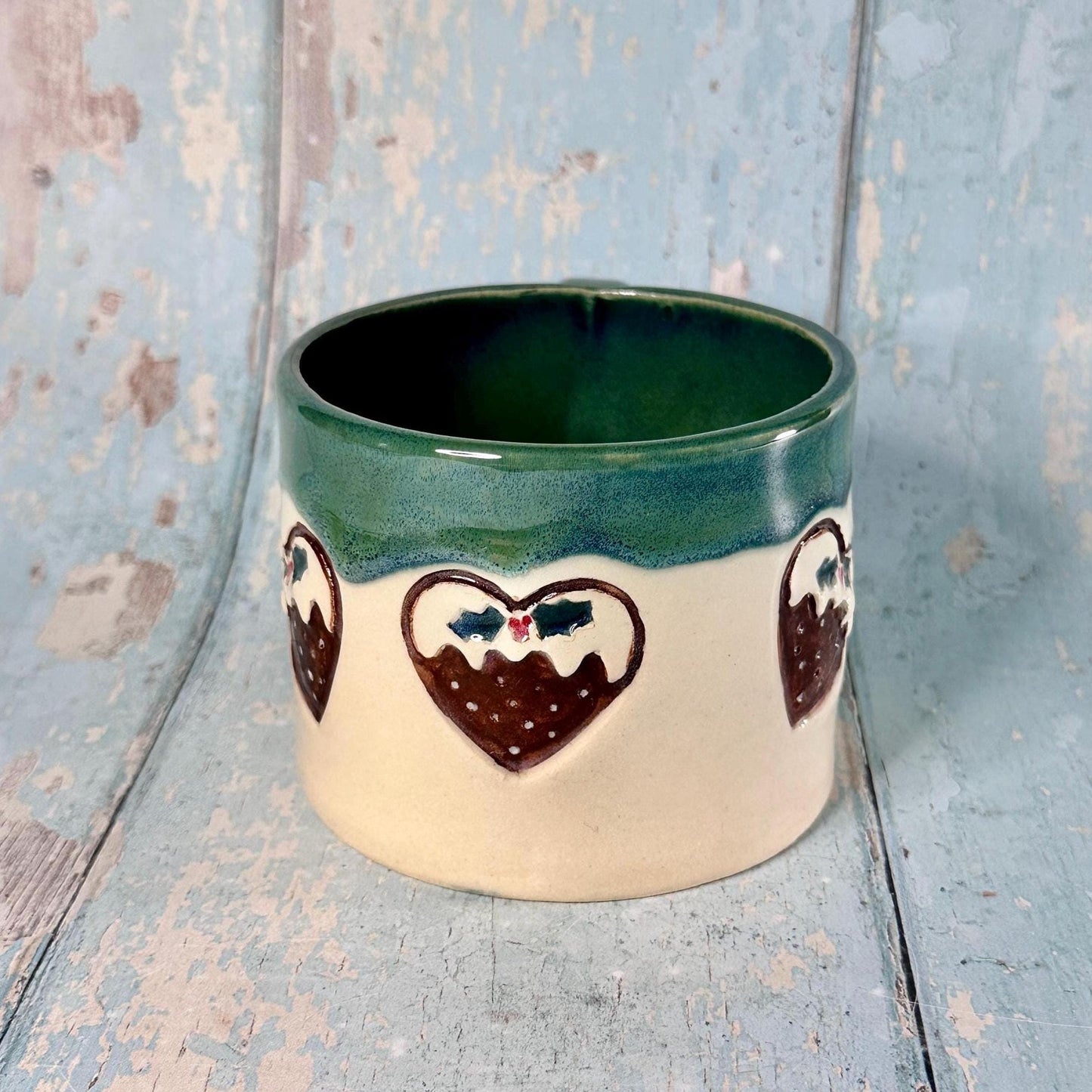 Christmas Pudding Mug, Handmade Ceramic Cup - Second - FJD Ceramics