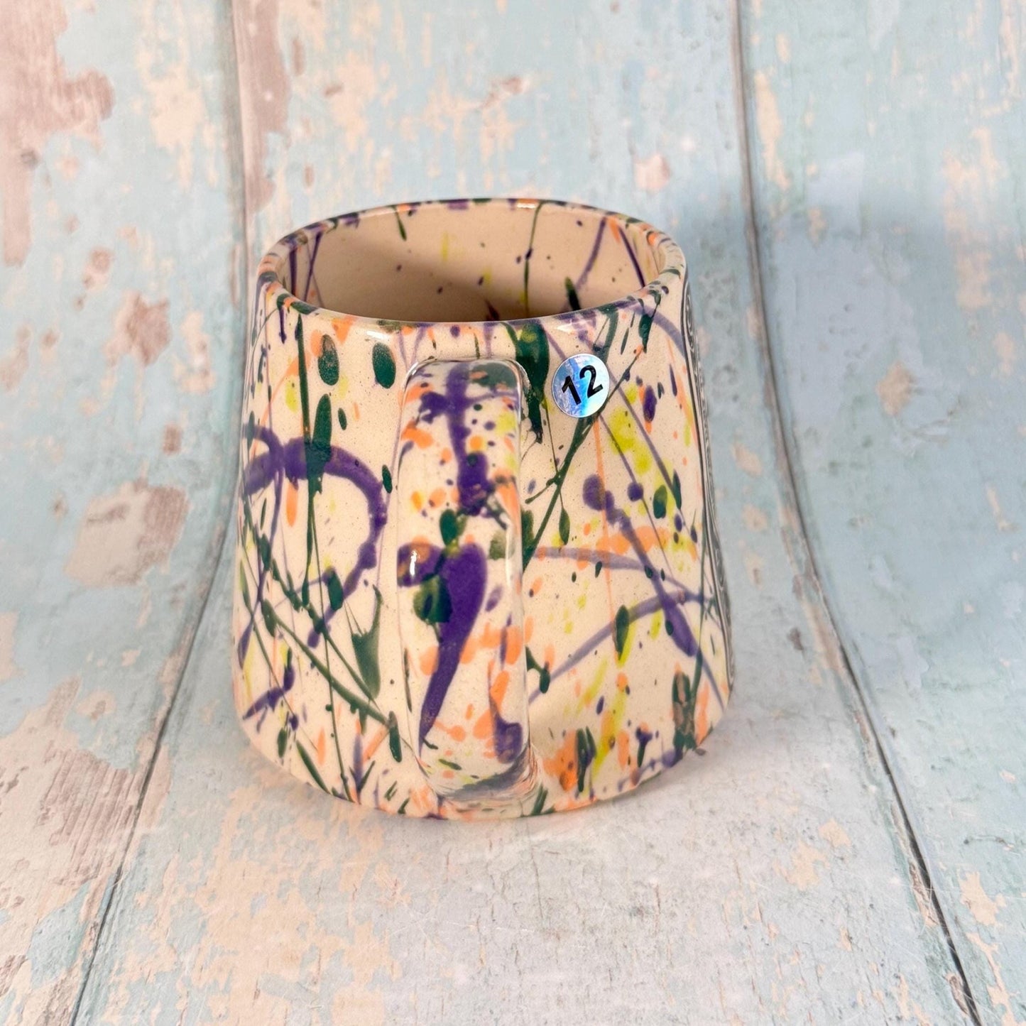 Colourful 'Bat Eyes" Witch Label Mug, Halloween Spooky Season Cup - FJD Ceramics