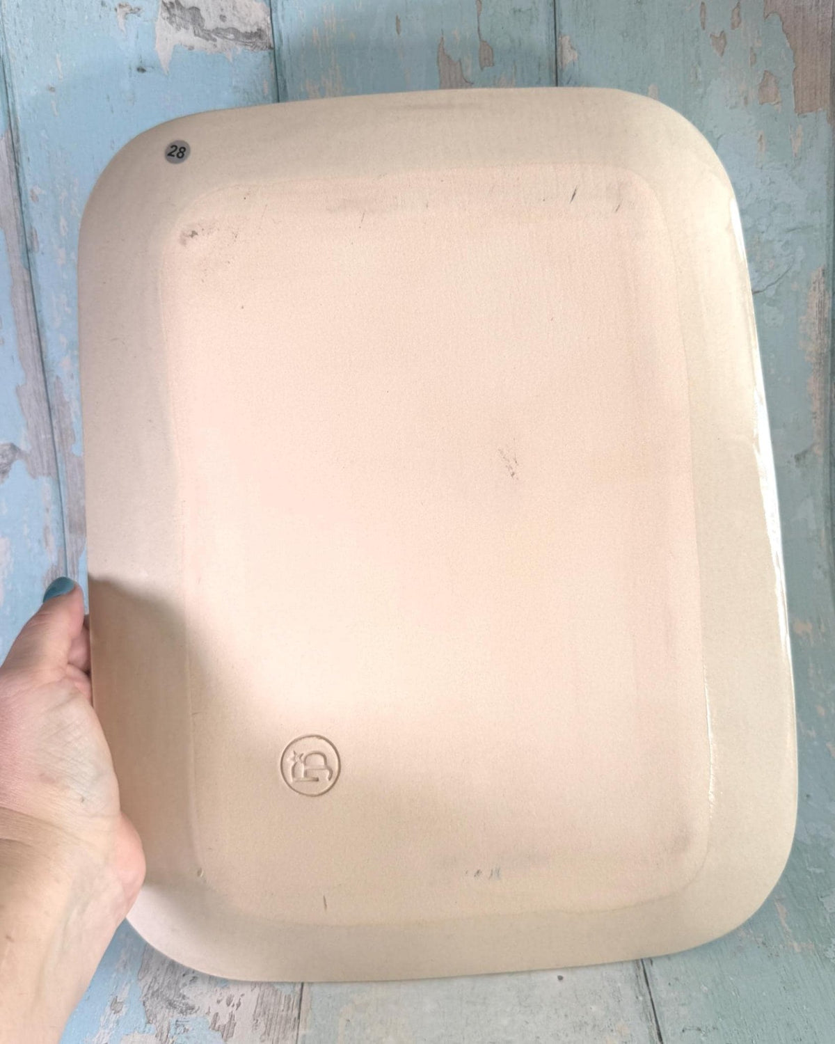Colourful Floral Platter, Large Handmade Rectangle Ceramic Plate - FJD Ceramics