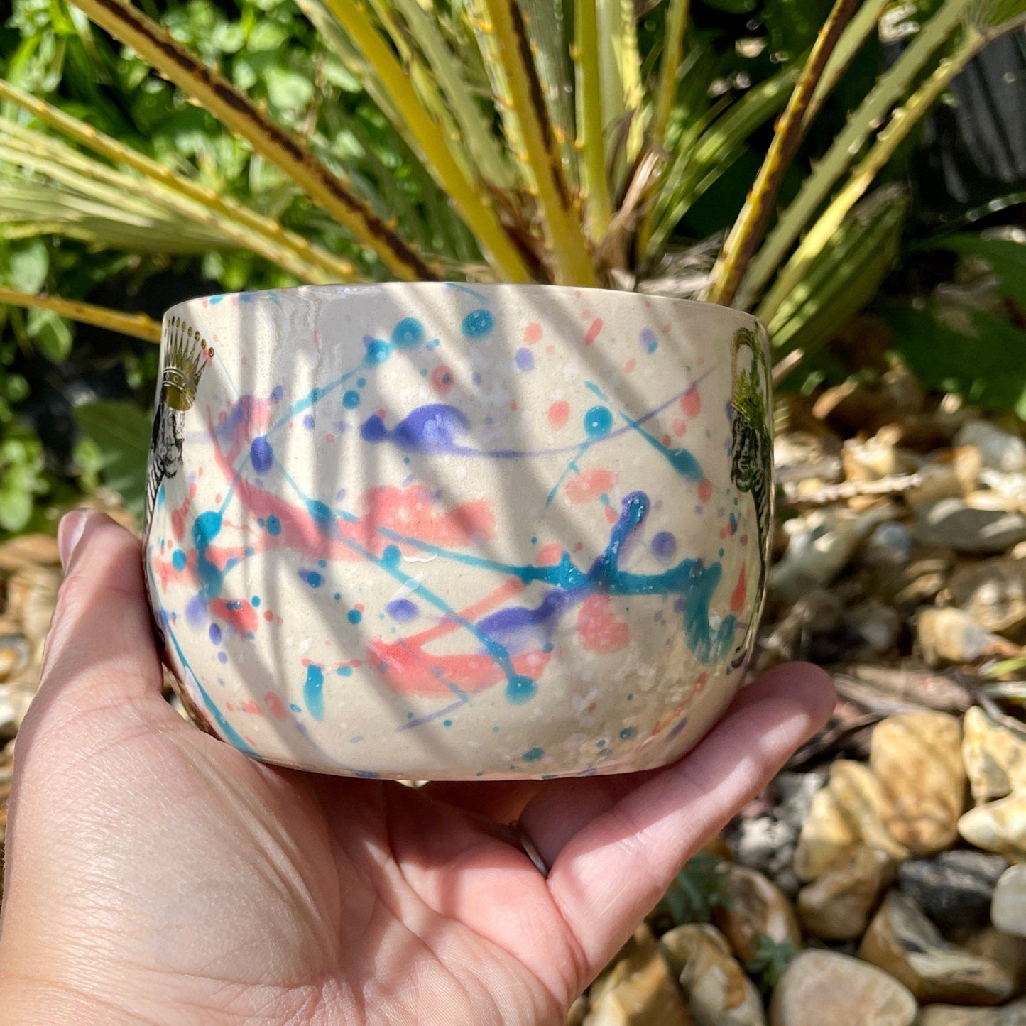Colourful Leopard Mug, Large Ceramic Cup - FJD Ceramics