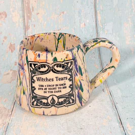 Colourful 'Witches Tears" Label Mug Halloween Spooky Season Cup - FJD Ceramics