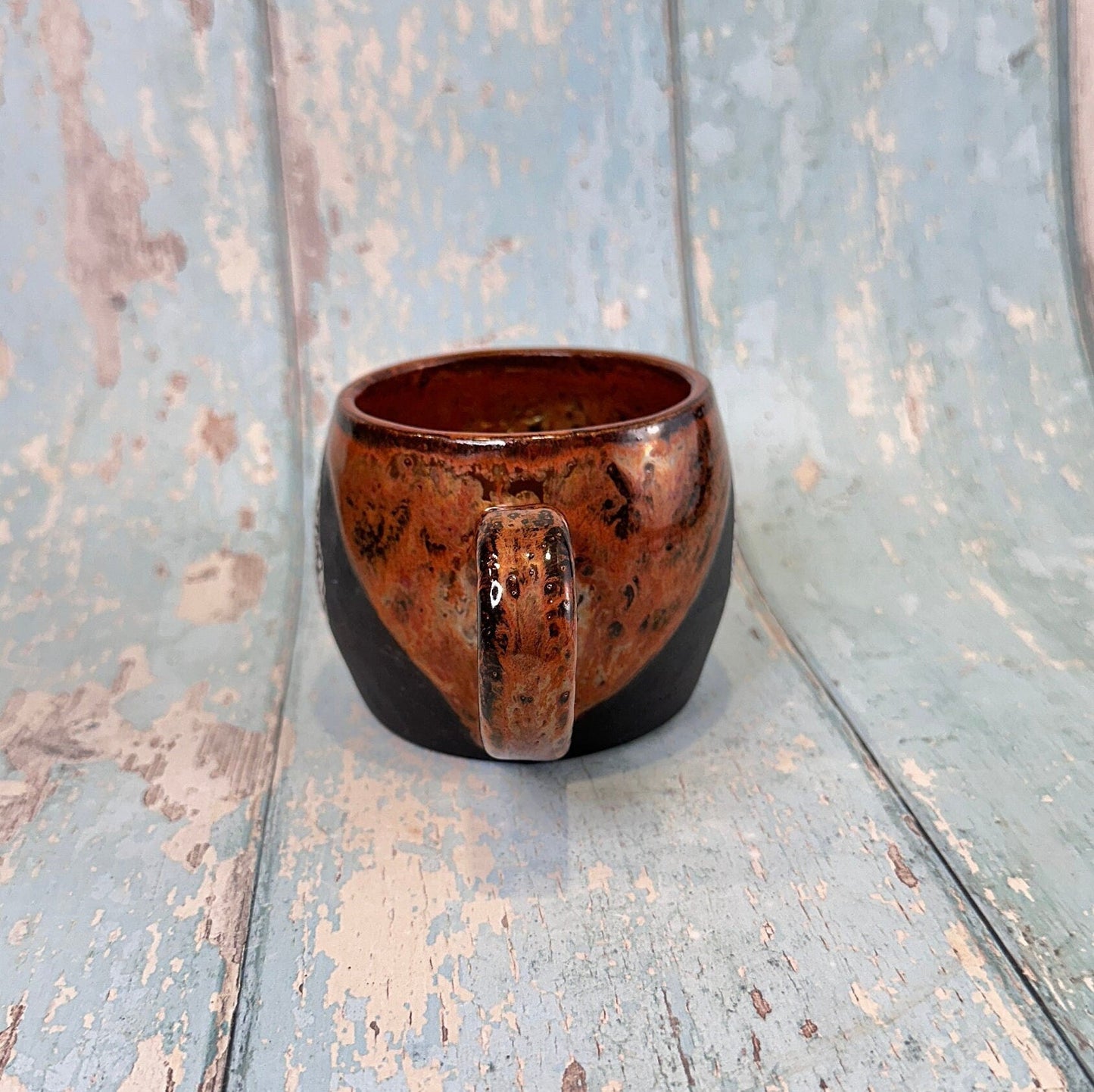 Copper Black Mushroom Mug, Large Fungi Ceramic Cup - FJD Ceramics