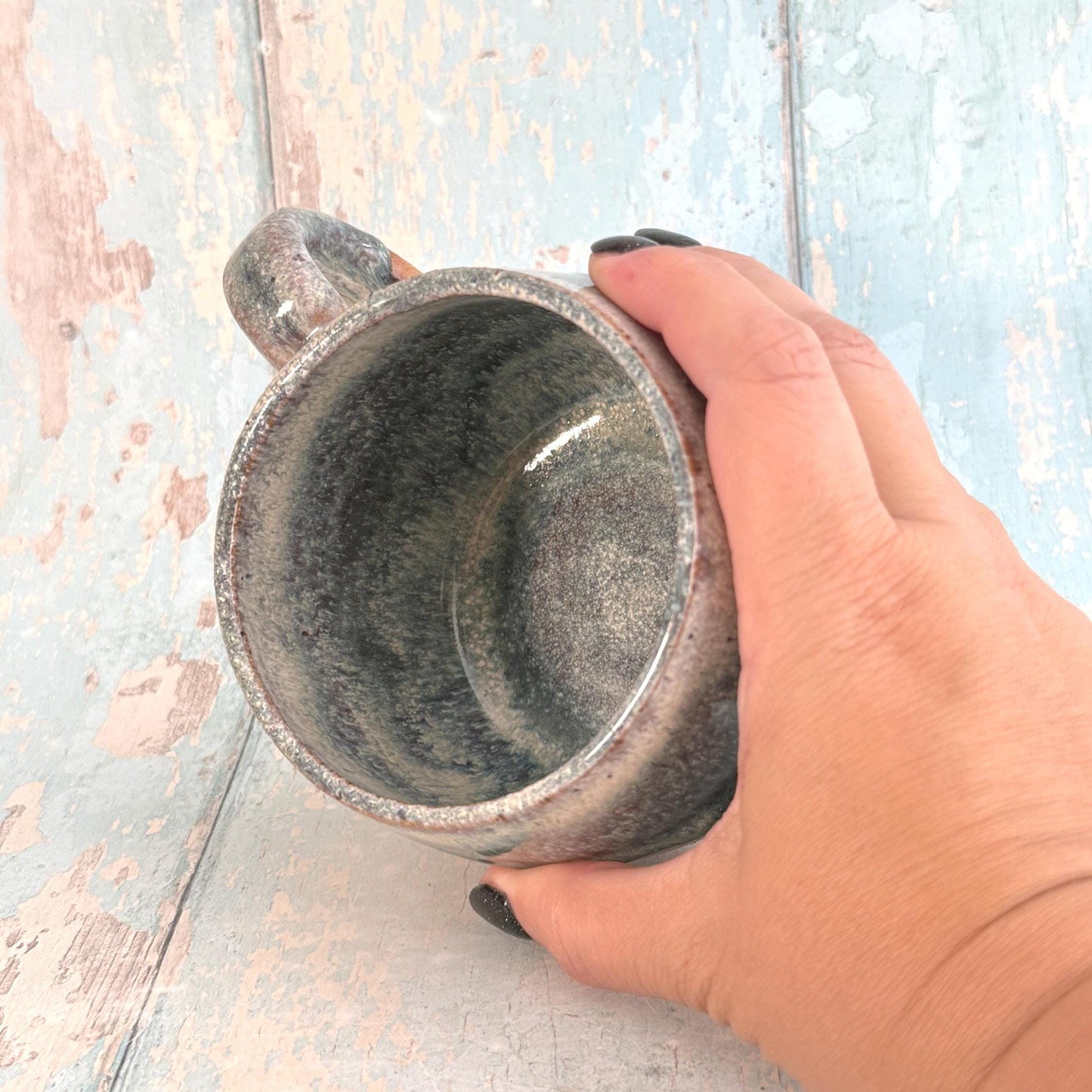 Blue Mushroom Mug, Fungi Ceramic Cup