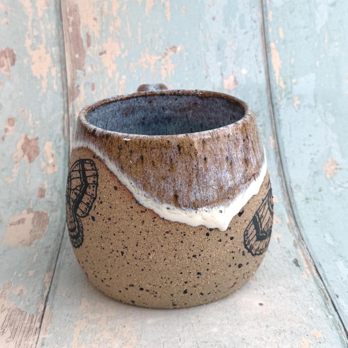 White Moth Mug, Large Ceramic Cup