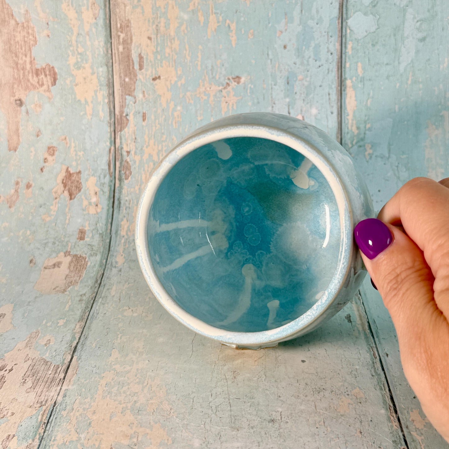 Blue and Gold Northern Star Mug, Handmade Ceramic Mug