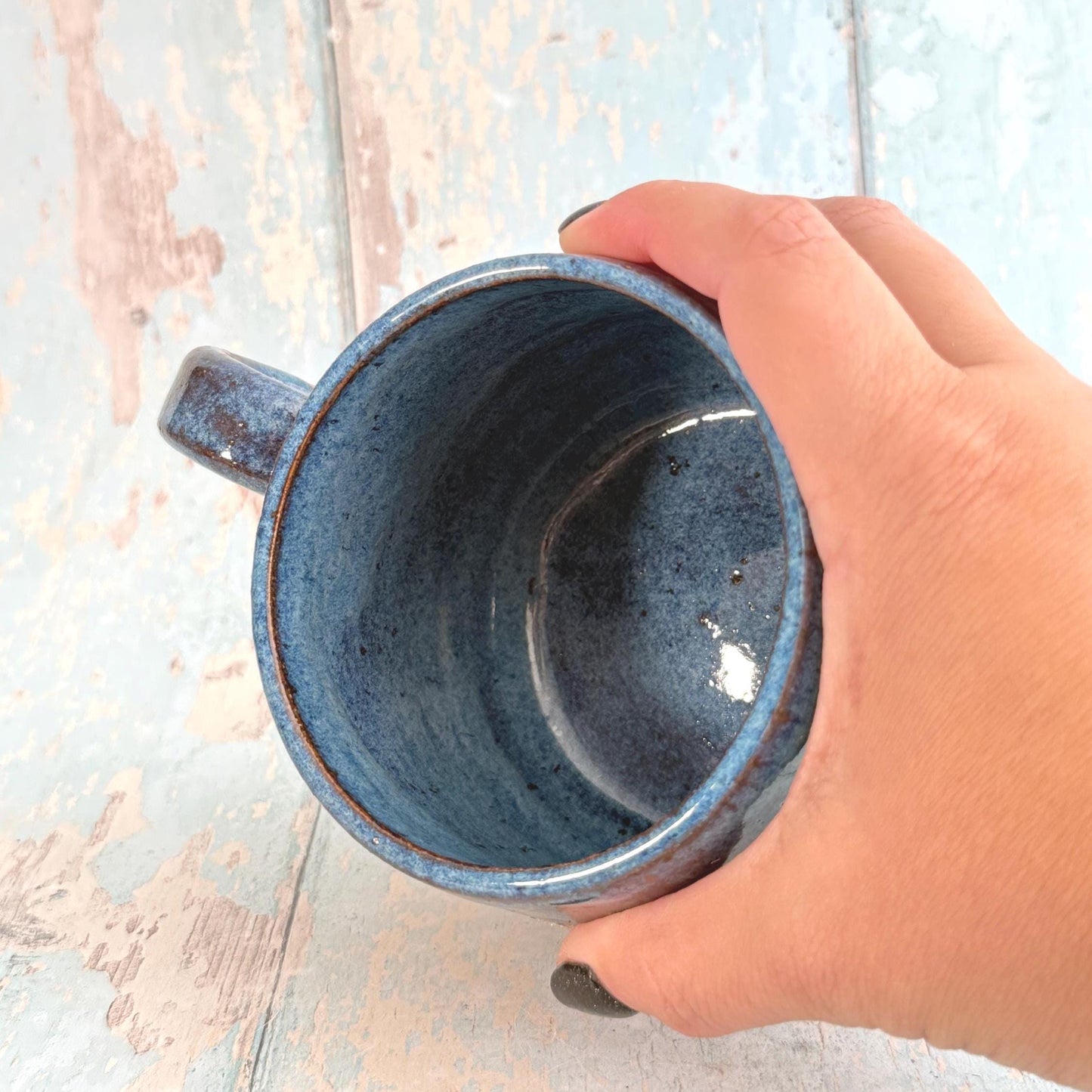 Blue Egyptian Isis Goddess  Mug, Large Flower Ceramic Cup