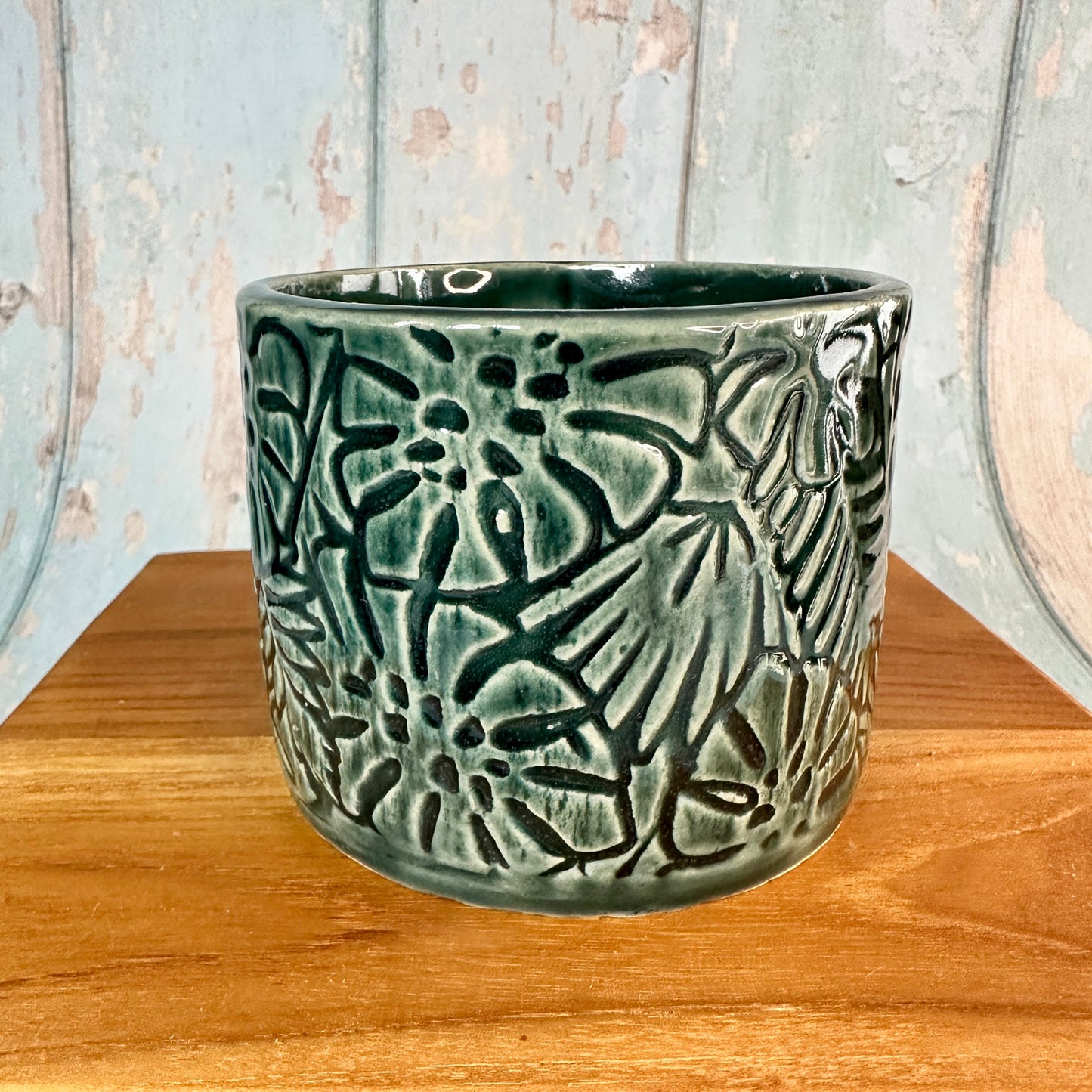 Monstera Leaf Mug, Large Green Ceramic