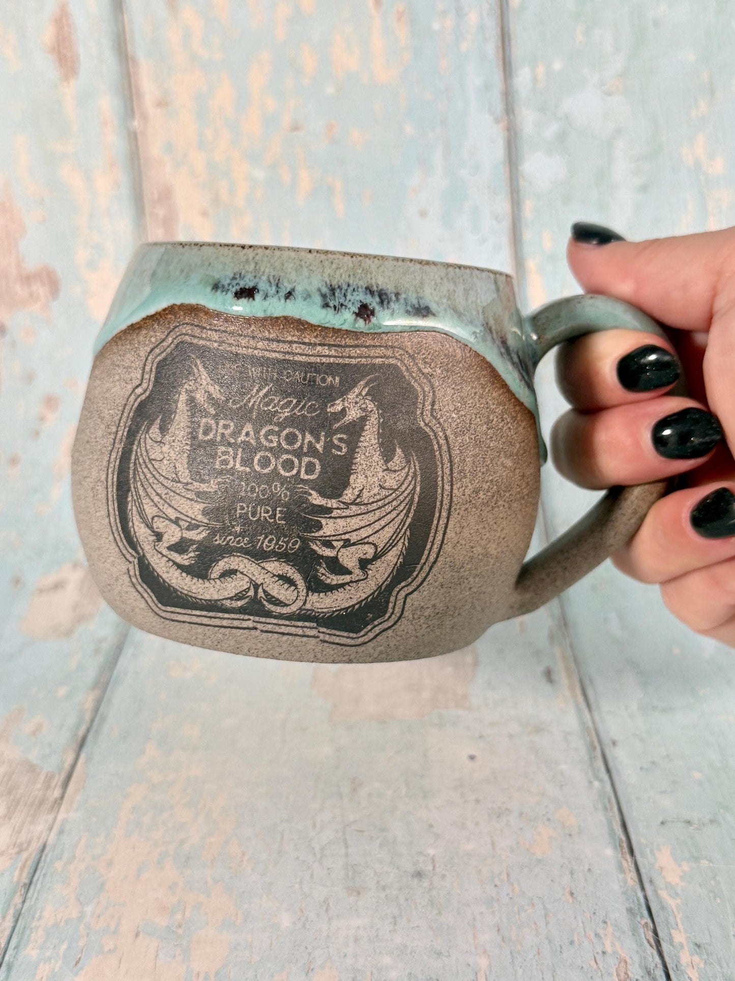 Red and Green Halloween Spooky Dragon Blood Mug