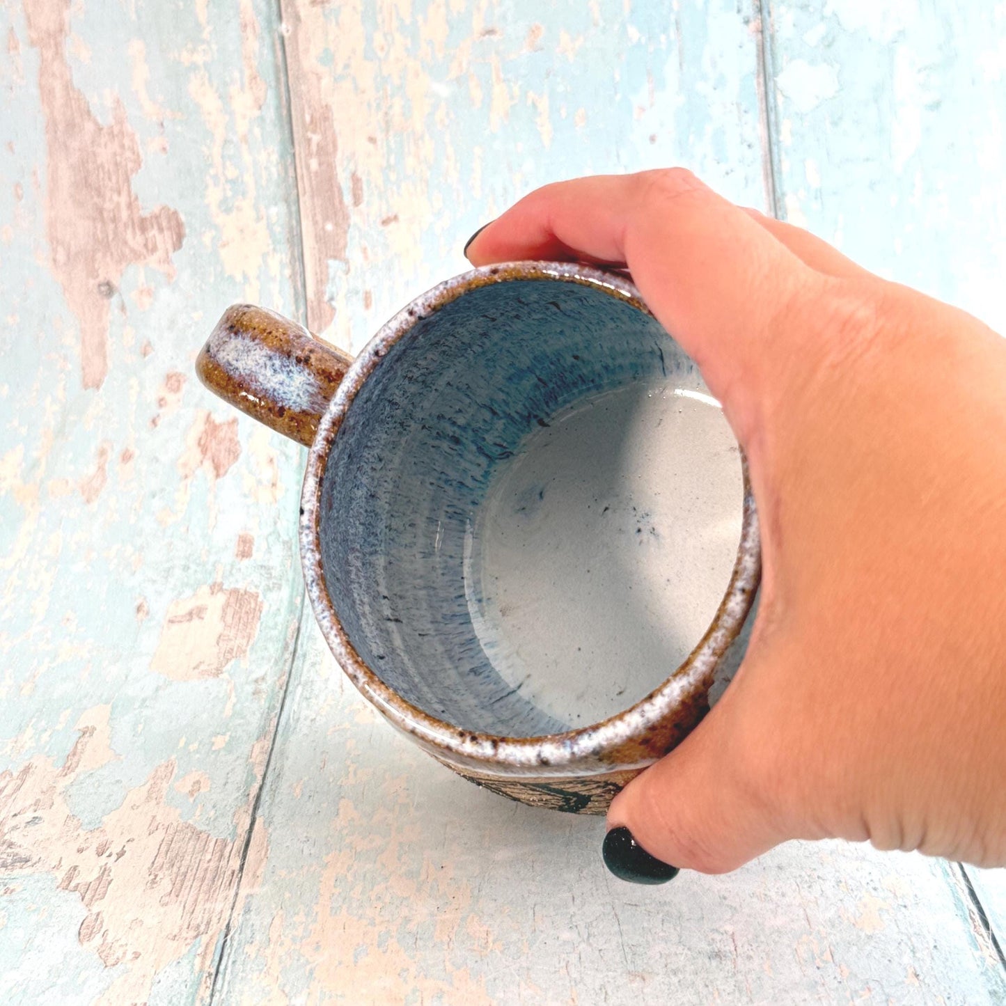 White Moth Mug, Large Ceramic Cup