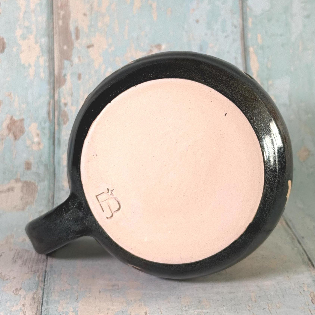 Glittery Black Dragon Mug, Handmade Ceramic Cup - FJD Ceramics
