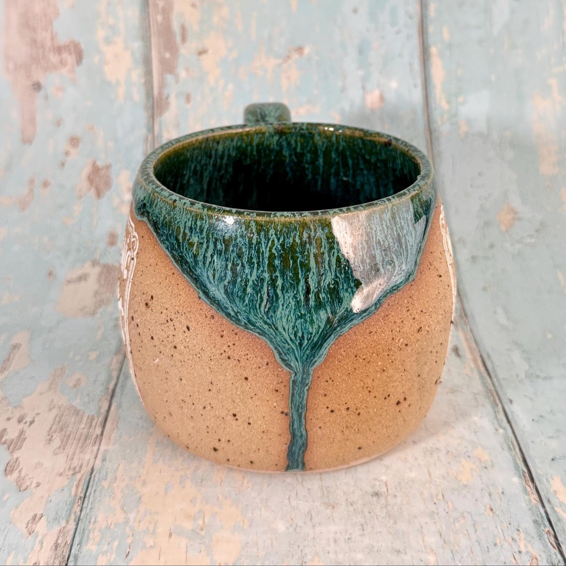 Green and White "Poison" Witch Label Mug Halloween Spooky Season Cup - FJD Ceramics