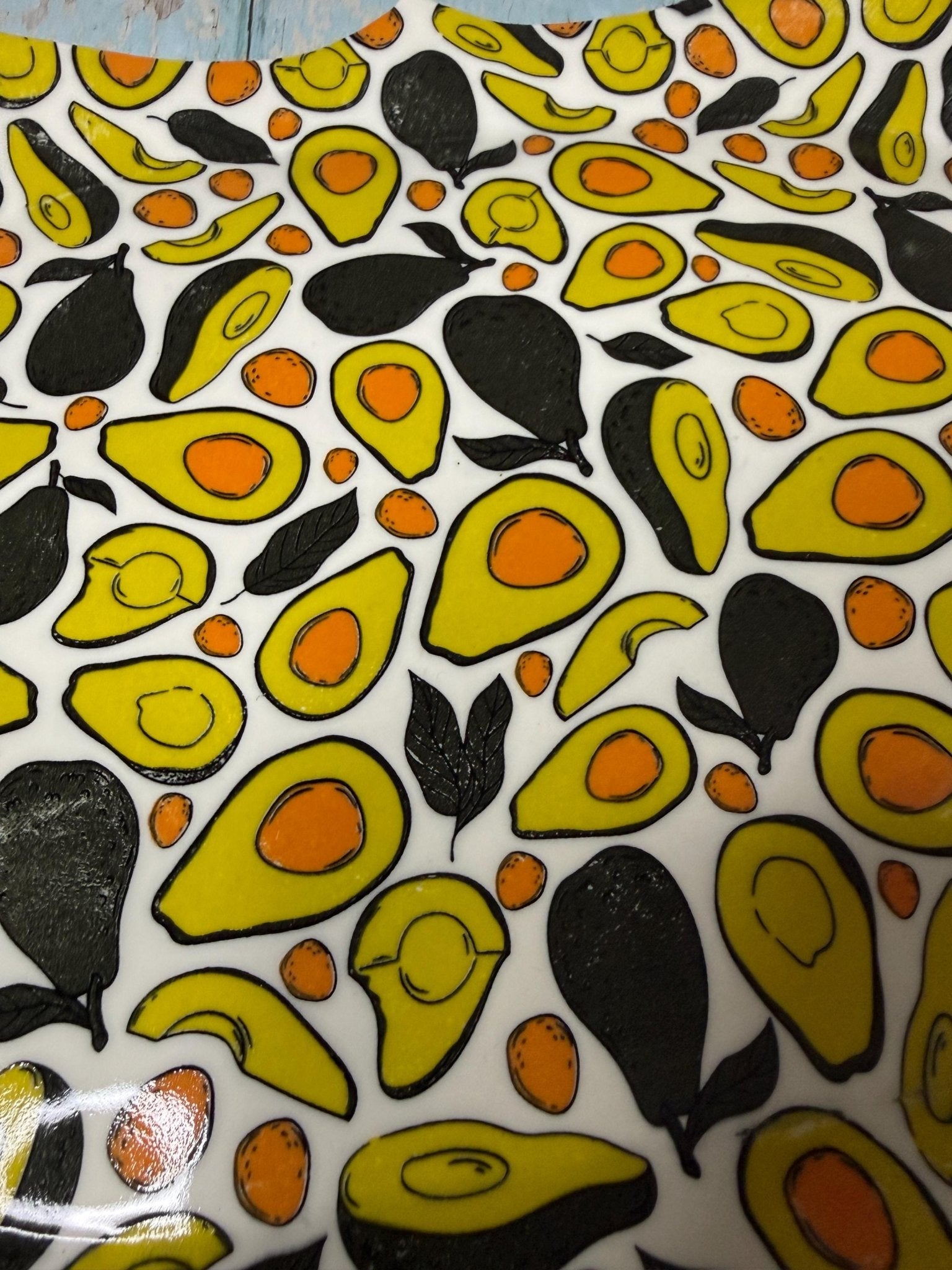 Green Avocado Platter, Large Handmade Rectangle Ceramic Plate - FJD Ceramics