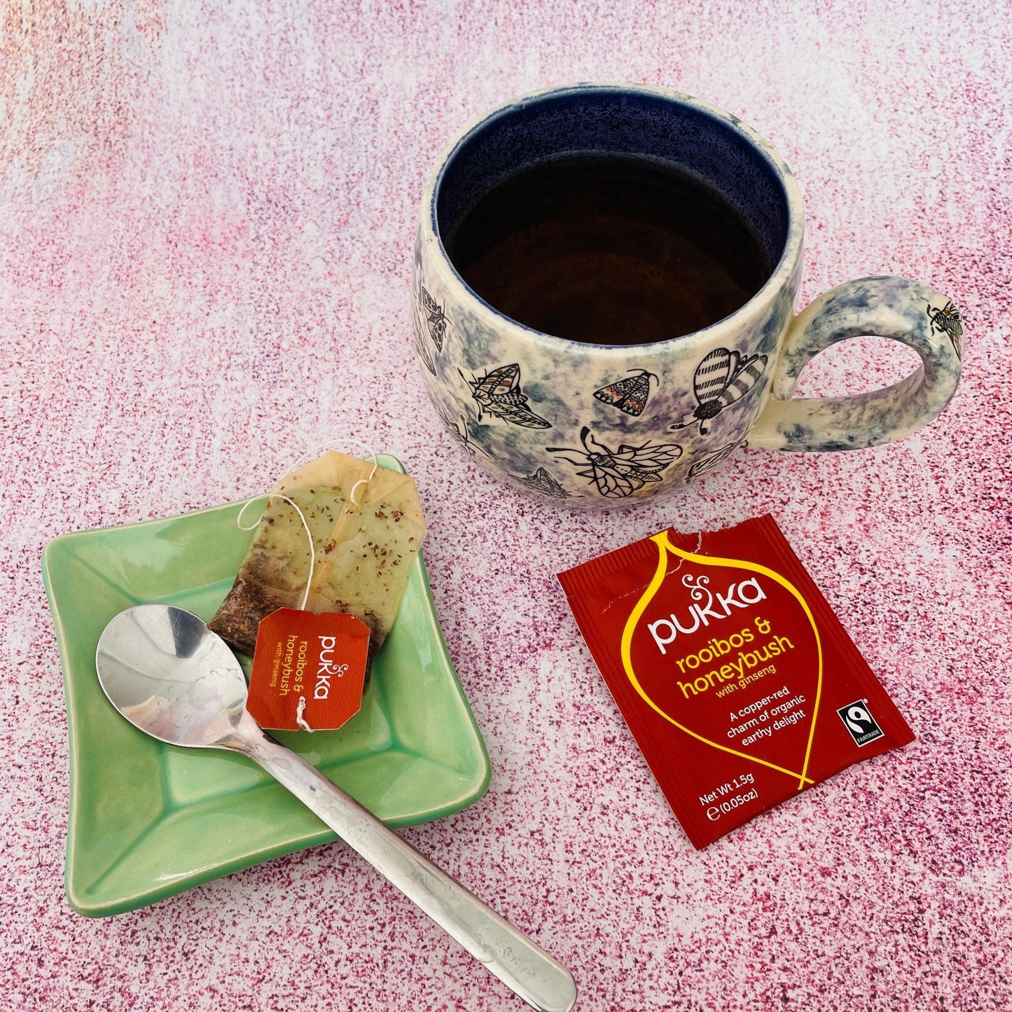 Green Ceramic Dish, Tea Bag Holder - FJD Ceramics