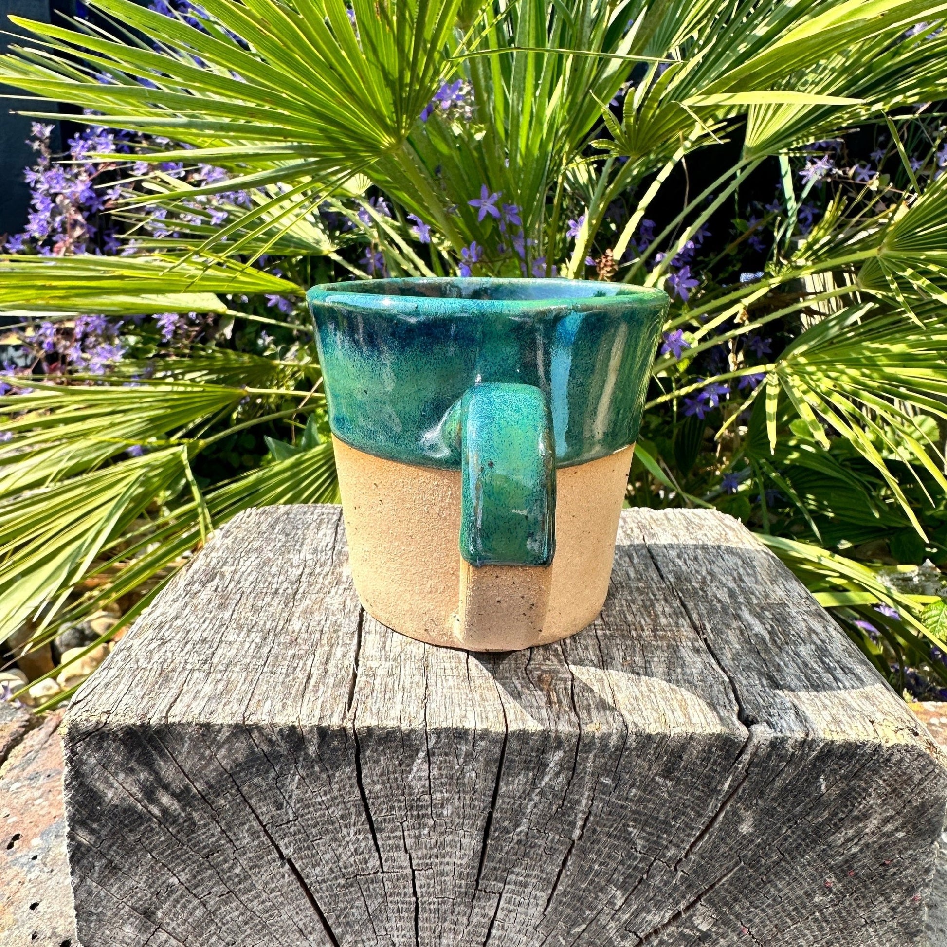 Green Ceramic Mug, Handmade Pottery Cup - FJD Ceramics