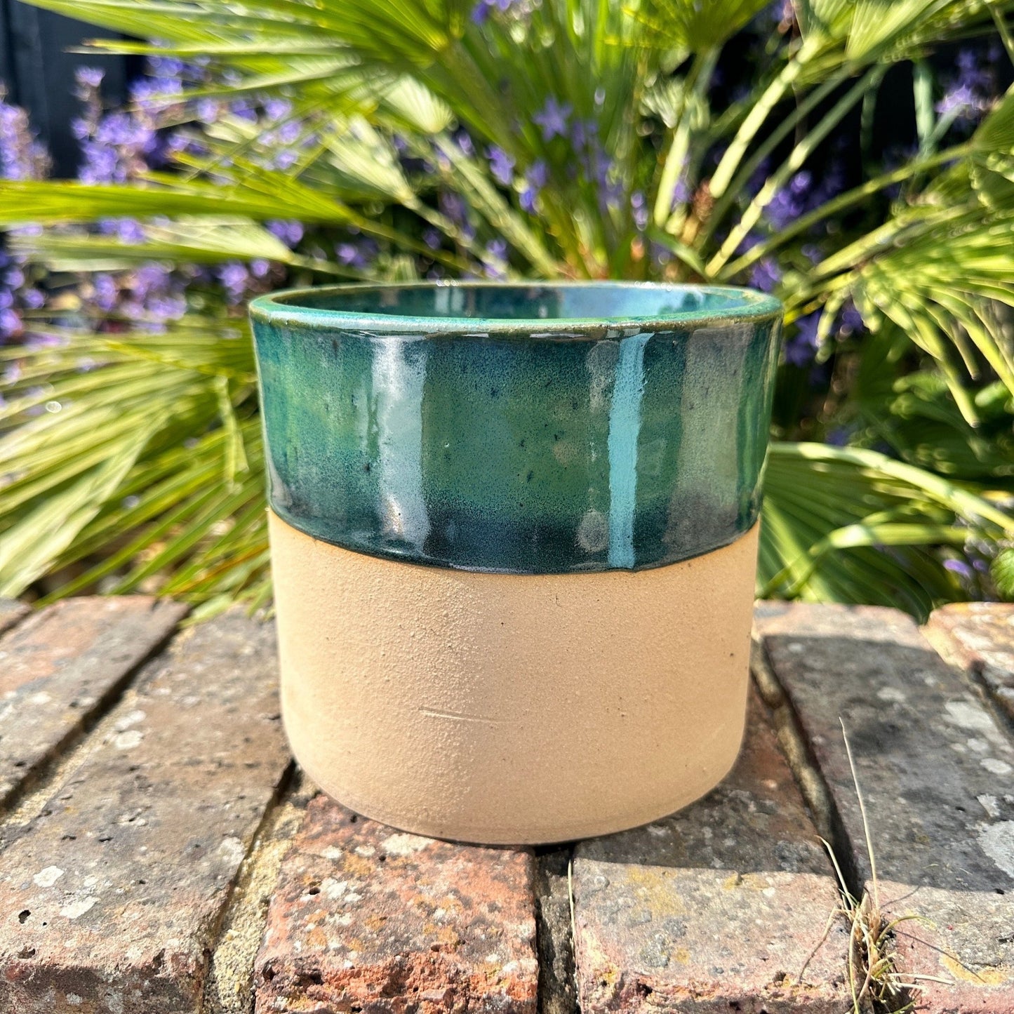 Green Ceramic Planter, Indoor Plant Pot - FJD Ceramics