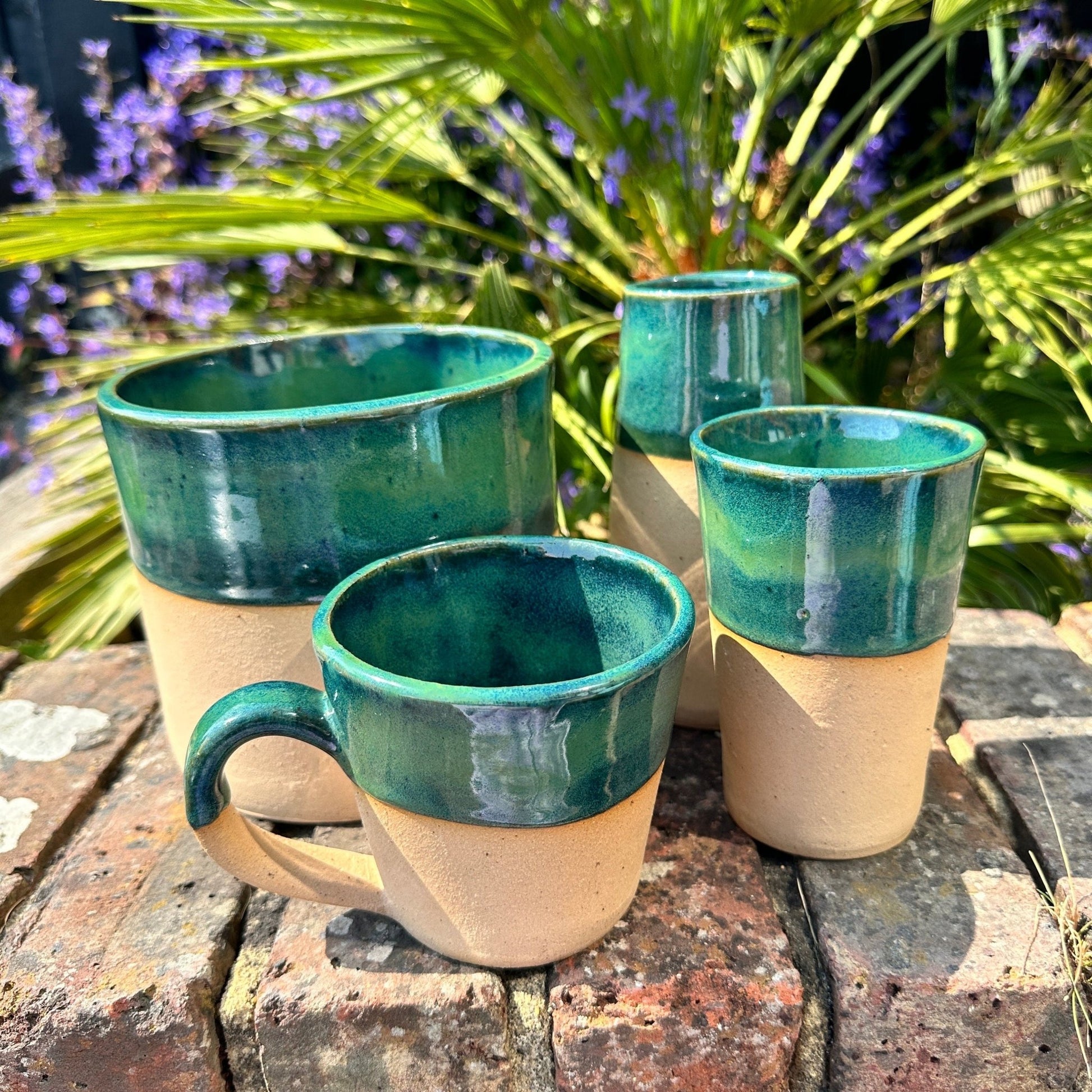 Green Ceramic Planter, Indoor Plant Pot - FJD Ceramics