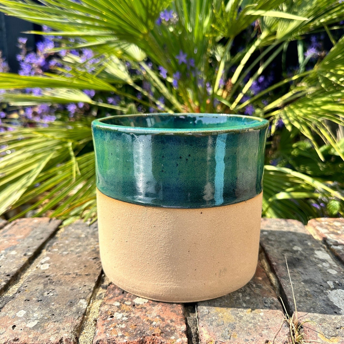 Green Ceramic Planter, Indoor Plant Pot - FJD Ceramics