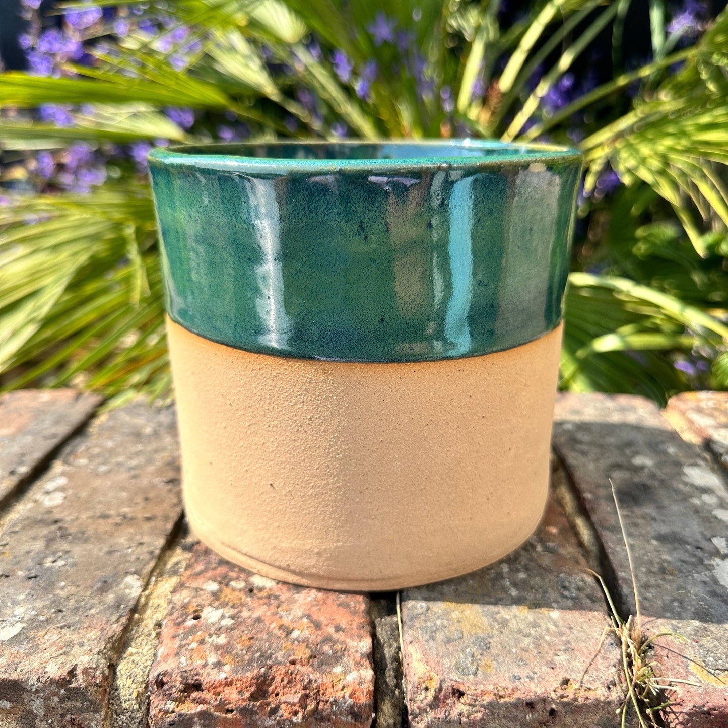 Green Ceramic Planter, Indoor Plant Pot - FJD Ceramics