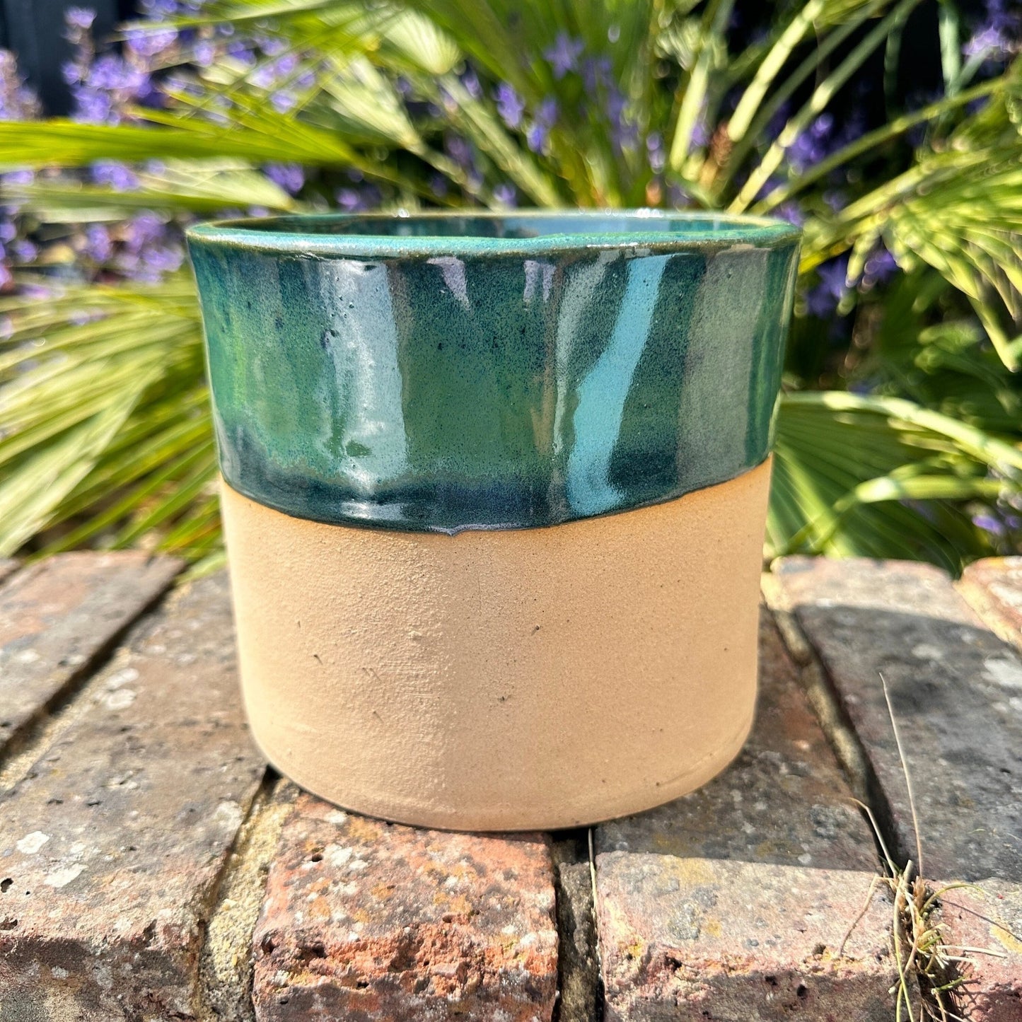 Green Ceramic Planter, Indoor Plant Pot - FJD Ceramics