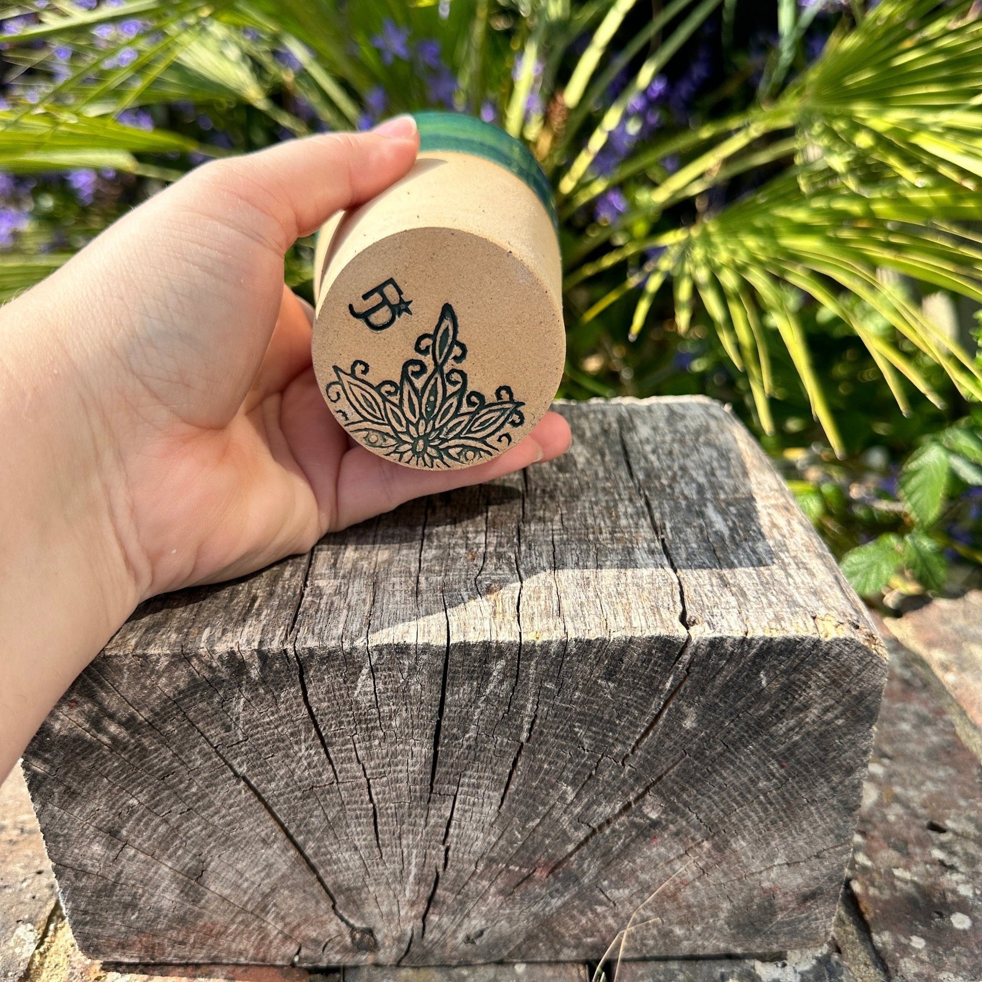 Green Ceramic Tumbler, Handmade Modern Cup - FJD Ceramics