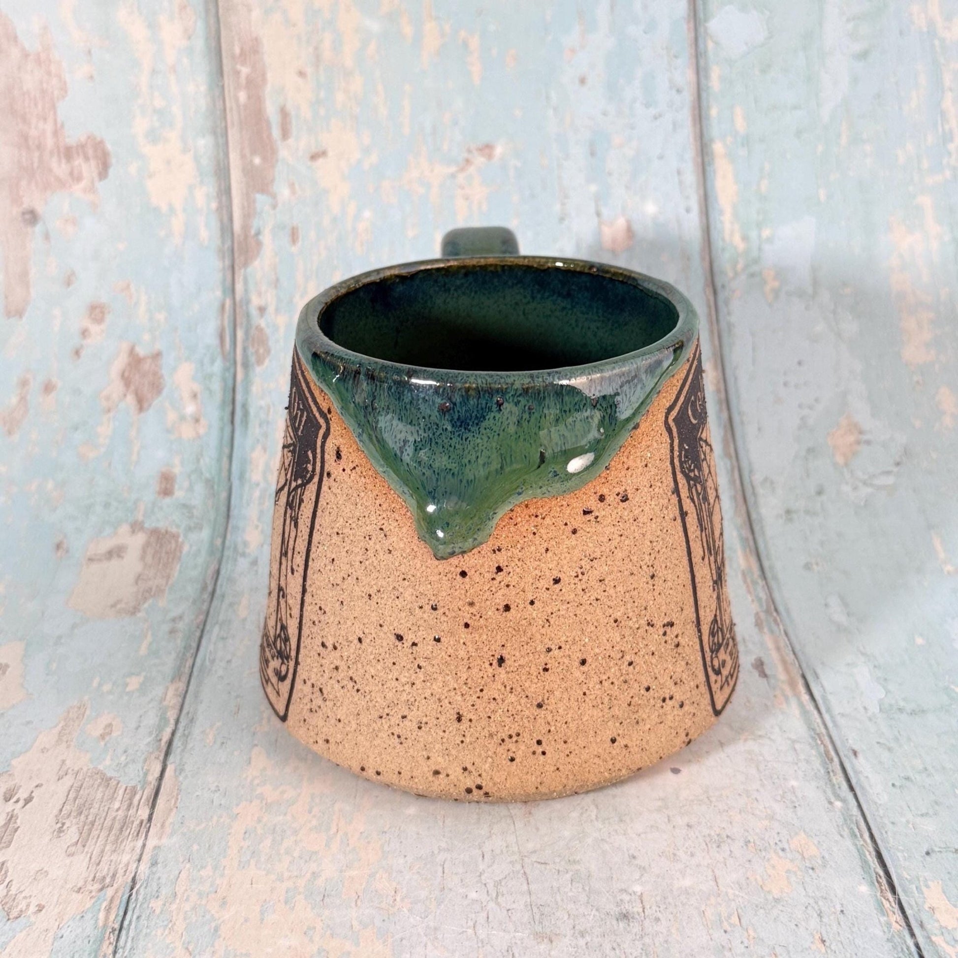 Green "Cobweb oil" Witch Label Mug Halloween Spooky Season Cup - FJD Ceramics