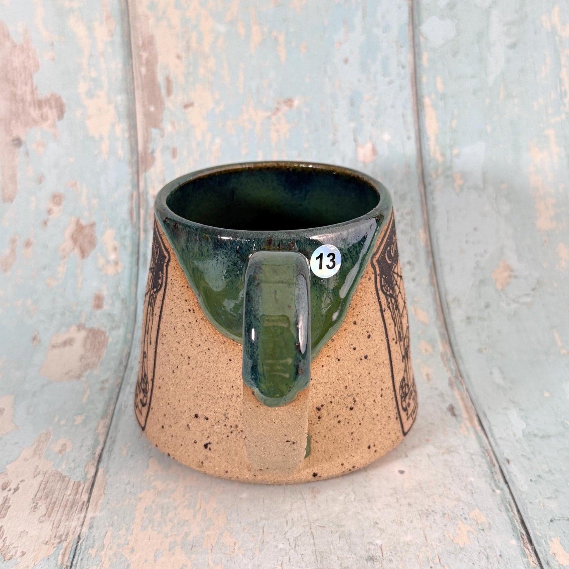 Green "Cobweb oil" Witch Label Mug Halloween Spooky Season Cup - FJD Ceramics