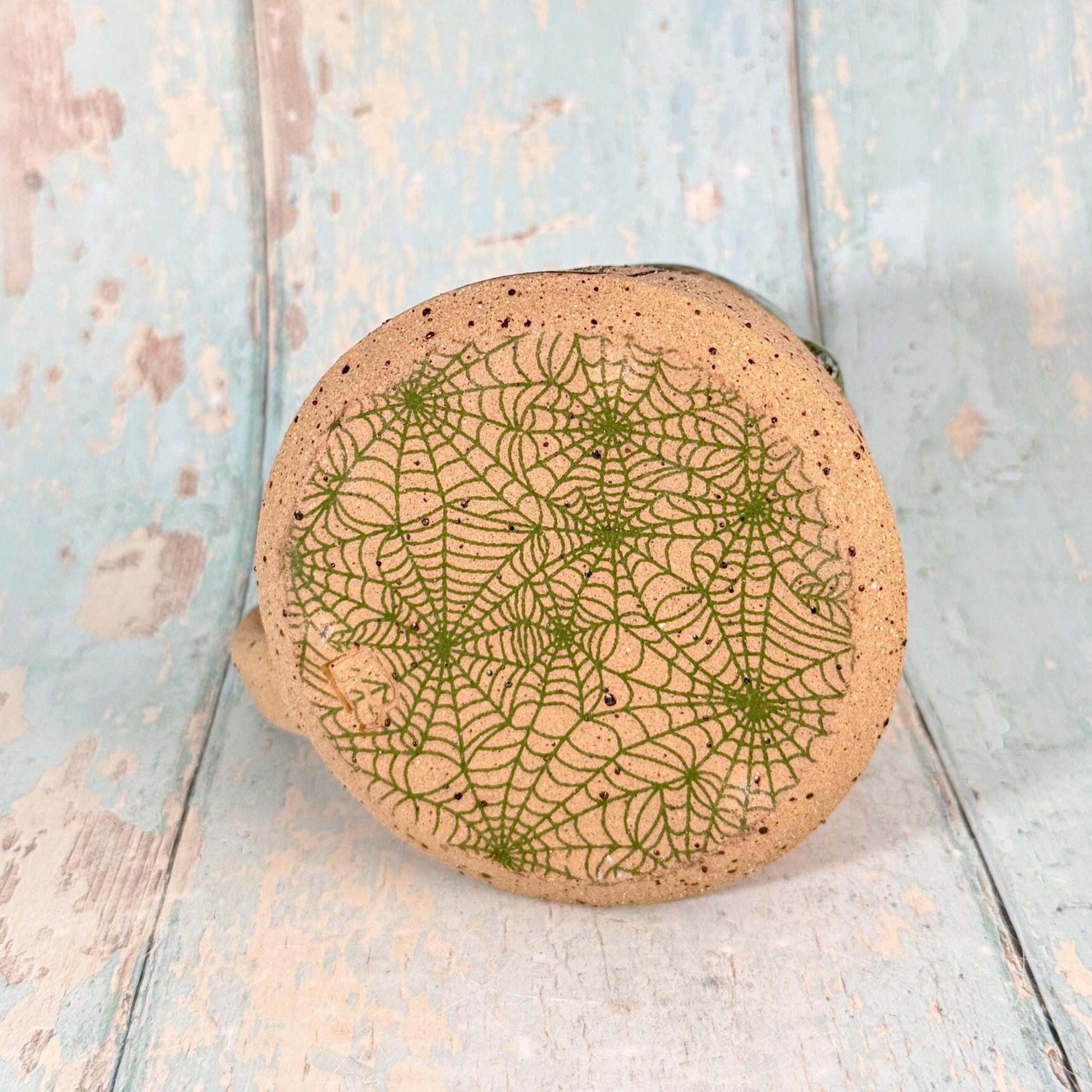 Green "Cobweb oil" Witch Label Mug Halloween Spooky Season Cup - FJD Ceramics