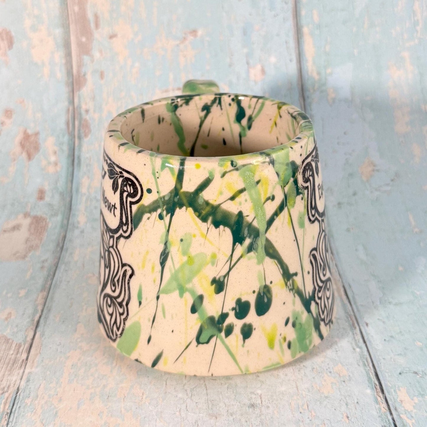 Green 'Eye of Newt" Label Mug Halloween Spooky Season Witch Cup - FJD Ceramics