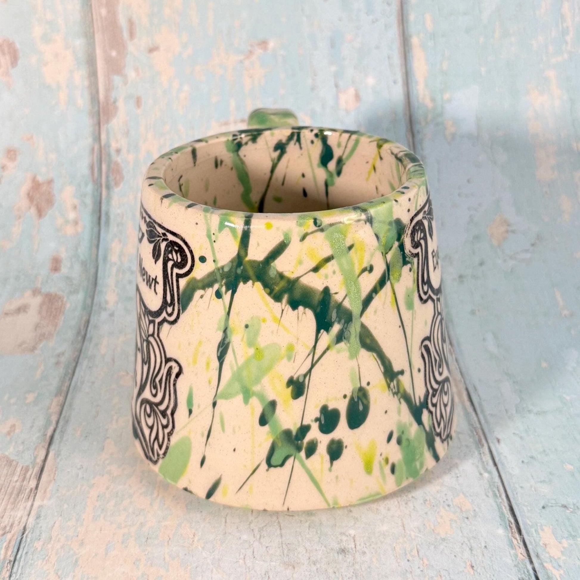 Green 'Eye of Newt" Label Mug Halloween Spooky Season Witch Cup - FJD Ceramics