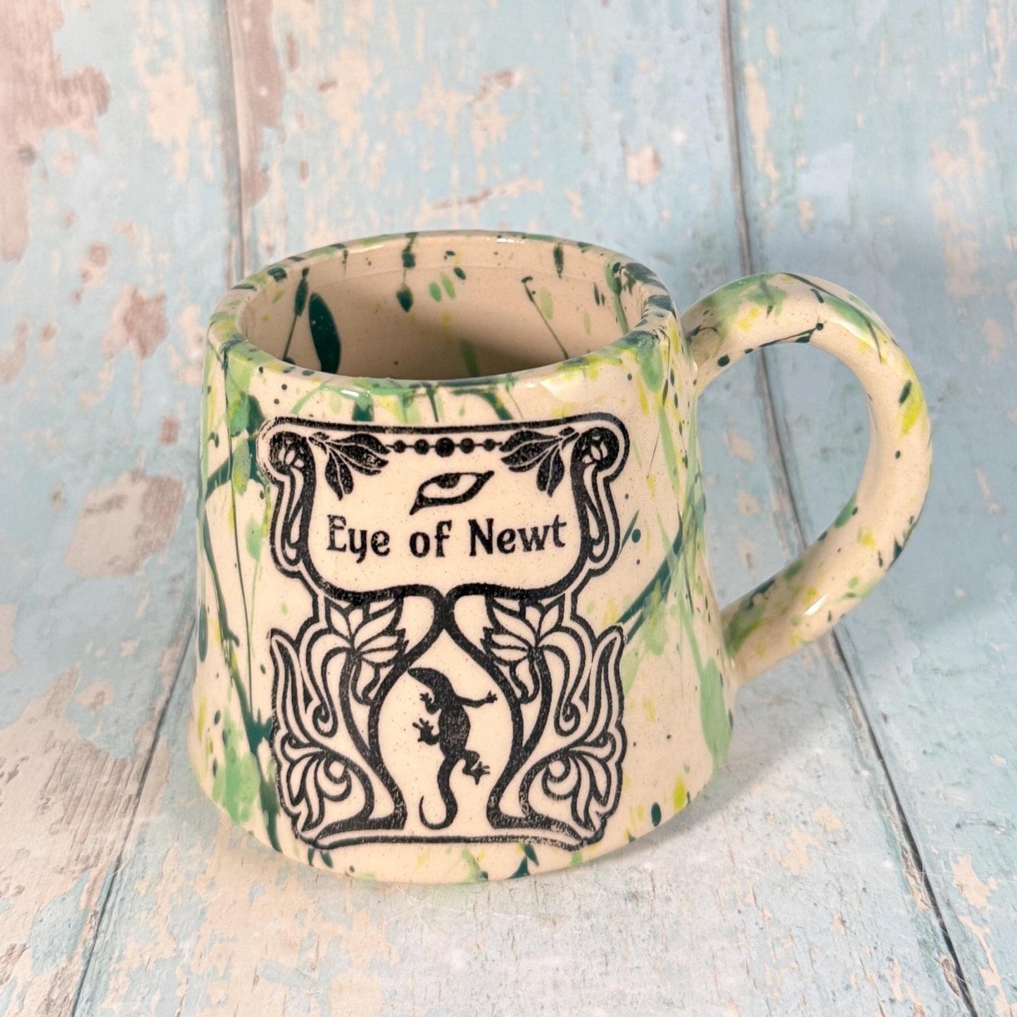 Green 'Eye of Newt" Label Mug Halloween Spooky Season Witch Cup - FJD Ceramics