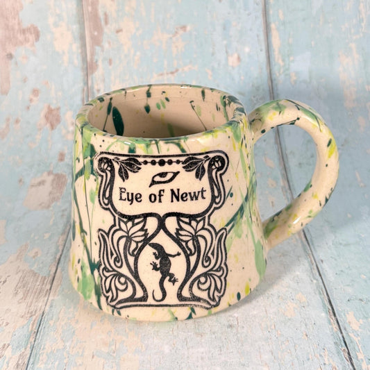 Green 'Eye of Newt" Label Mug Halloween Spooky Season Witch Cup - FJD Ceramics