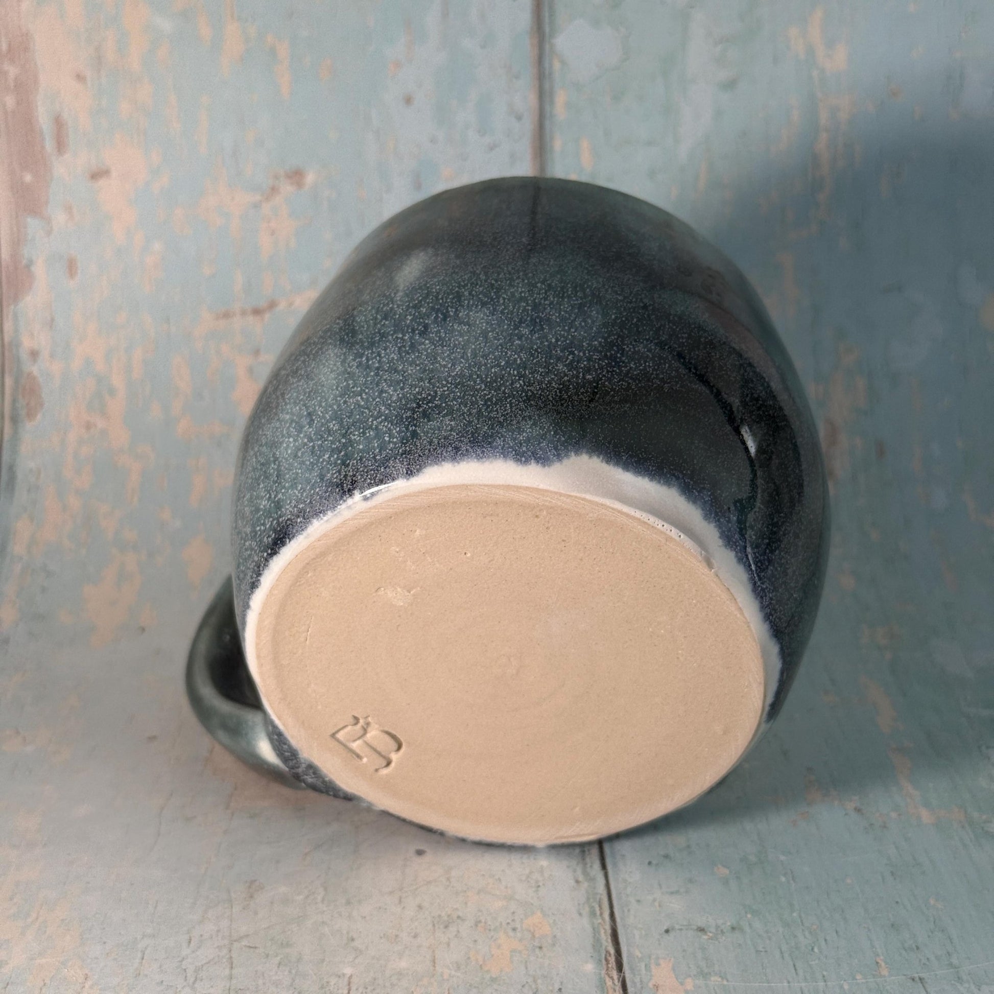 Green Gold Star Mug, Handmade Ceramic Mug - FJD Ceramics