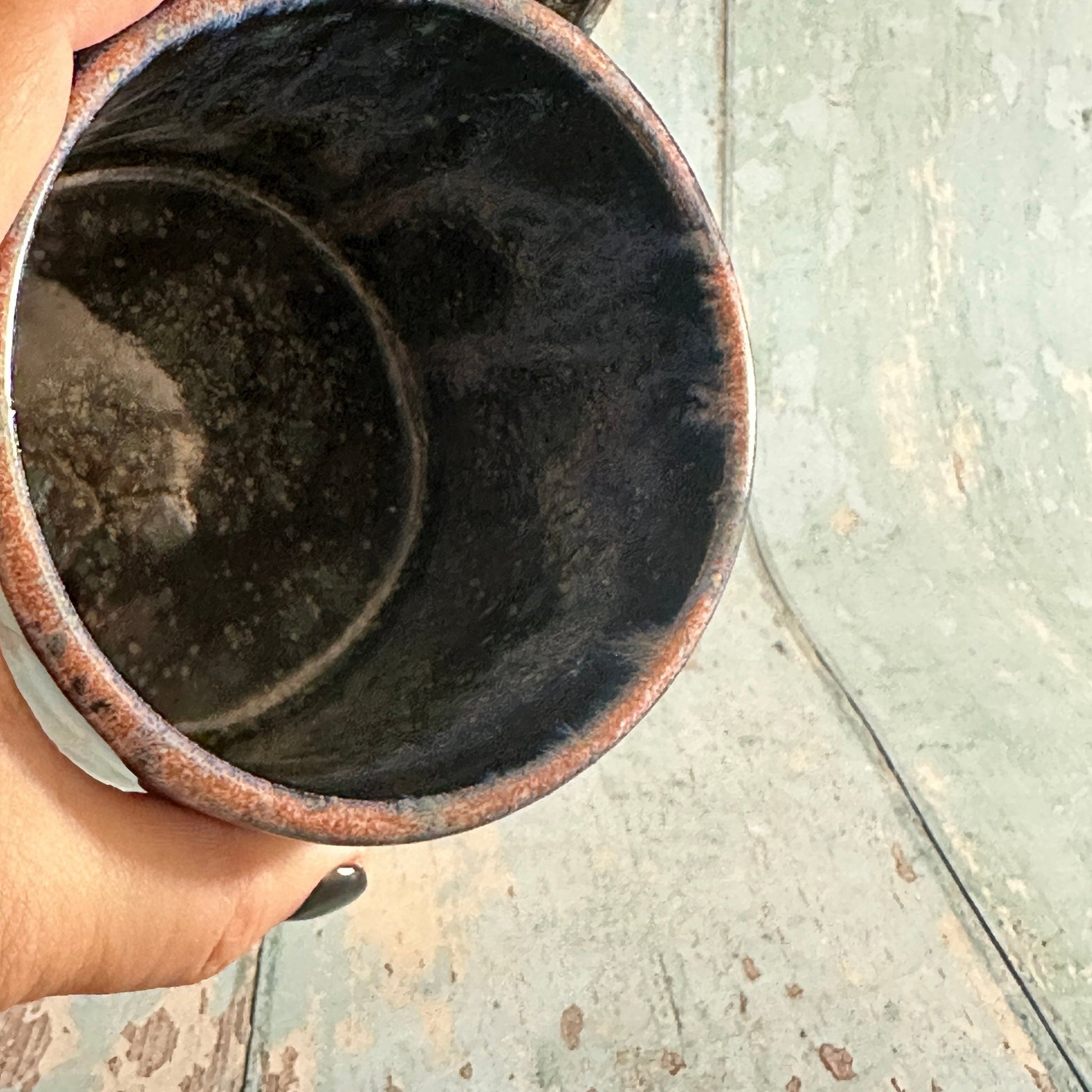 Green Moon Mug, Large Ceramic Cup - FJD Ceramics