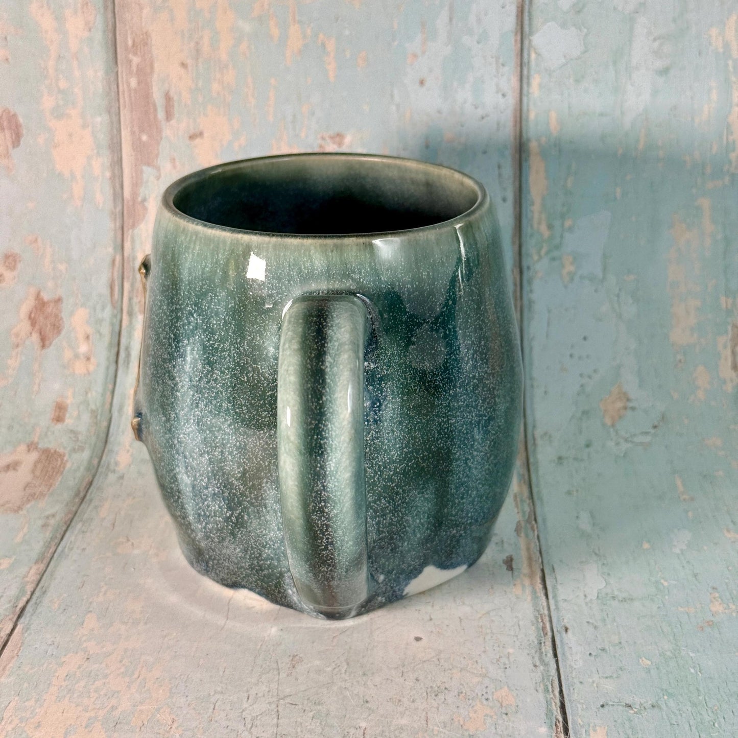Green Moon Mug, Large Ceramic Cup - FJD Ceramics