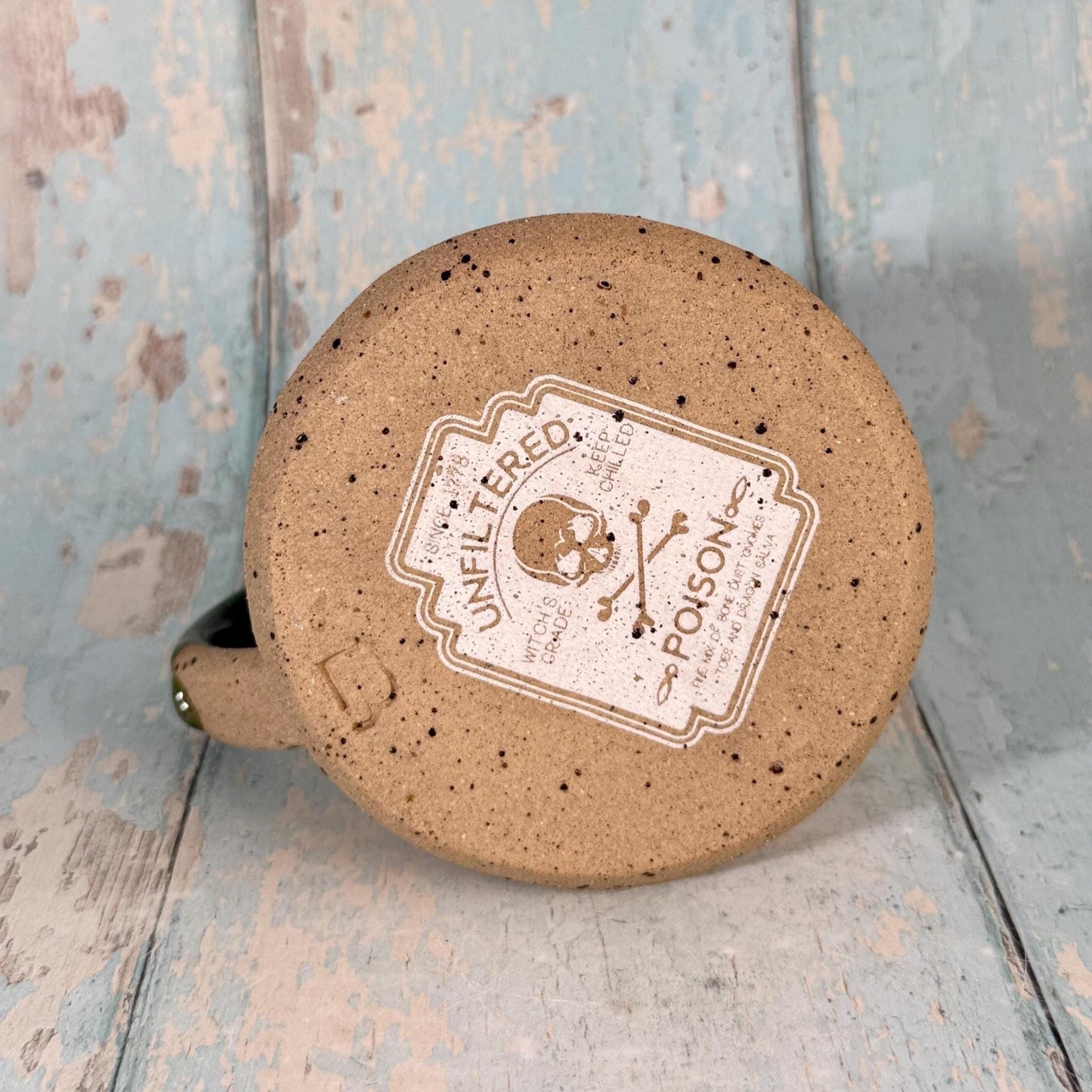 Green "Poison" Witch Label Mug Halloween Spooky Season Cup - FJD Ceramics